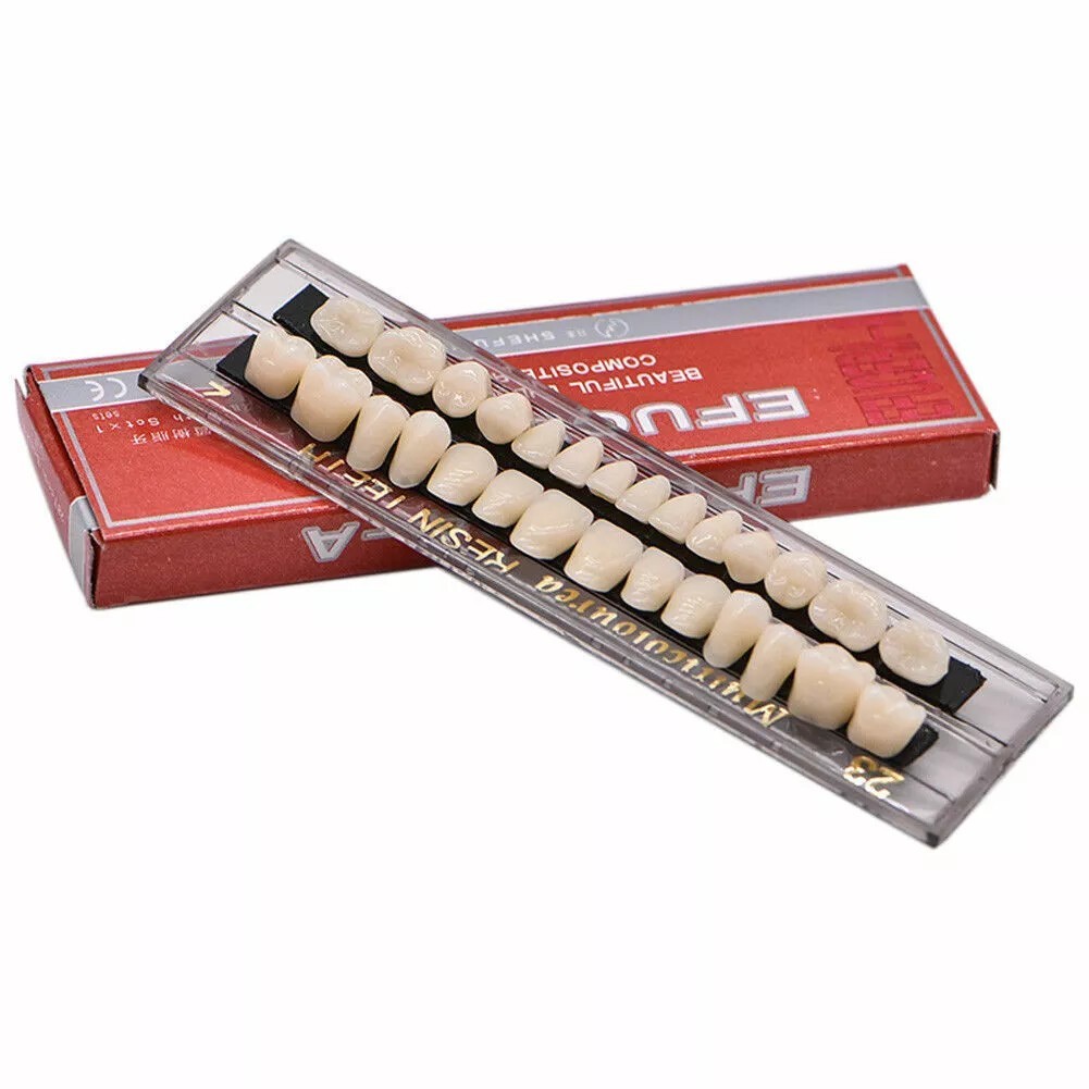 56 Pcs (A2+A3) False Teeth Dental Complete Acrylic Resin Denture Teeth #23 Shade