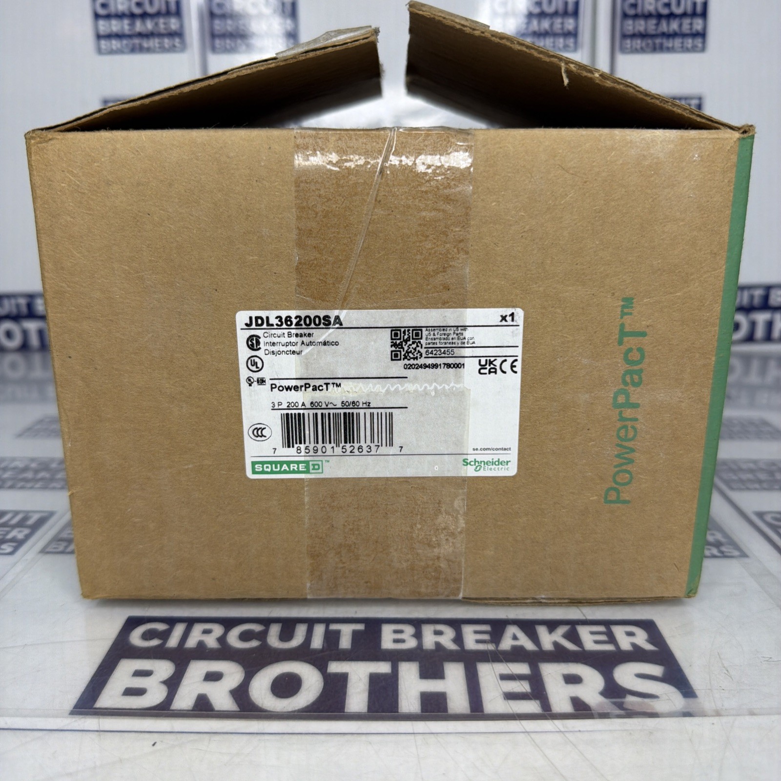 Square D JDL36200SA 200 Amp 600V 3 Pole Shunt Trip Circuit Breaker-Warranty New