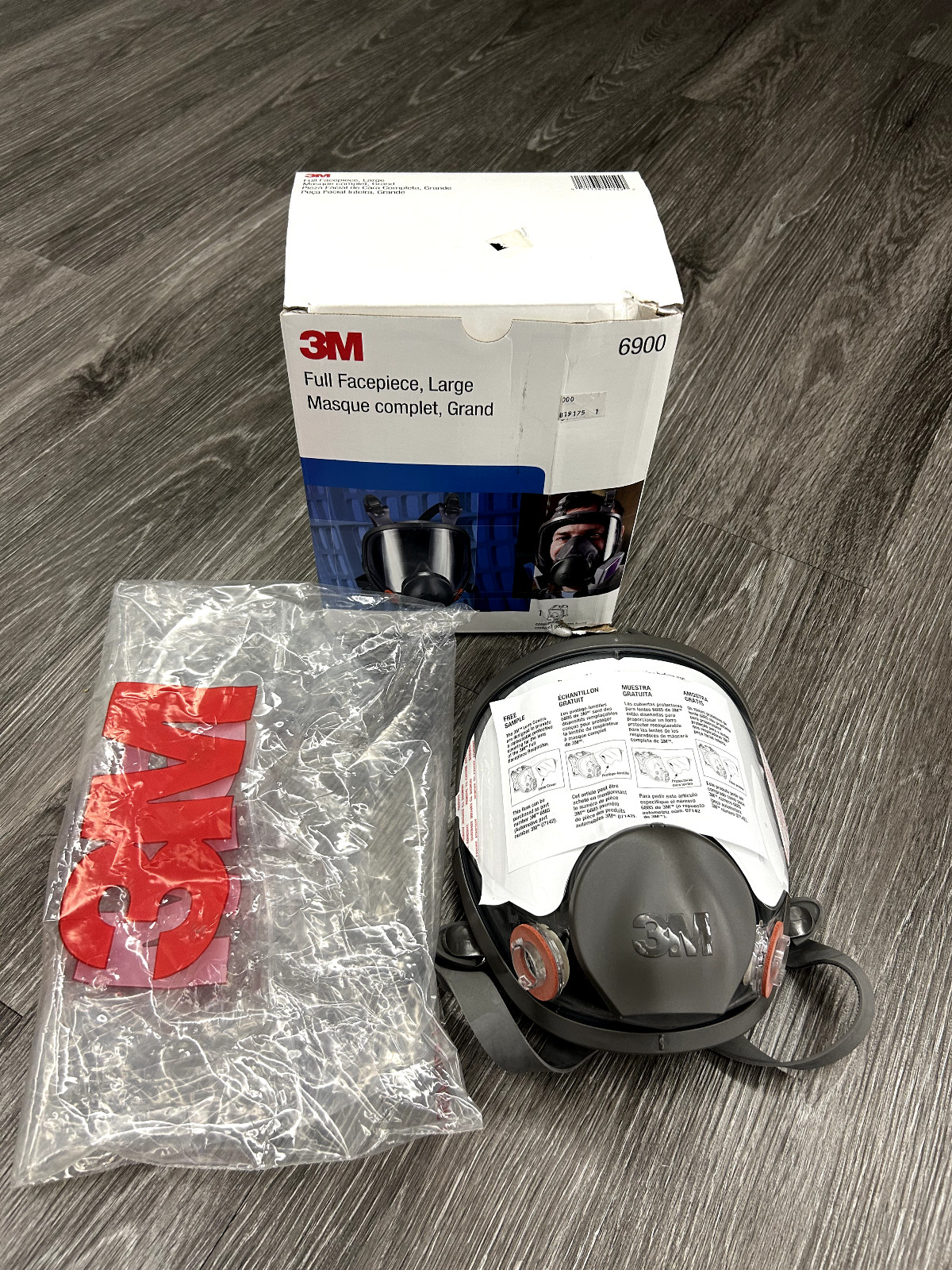 3M NEW Full Face Reusable Respirator, Gray, Large – MPN# 6900