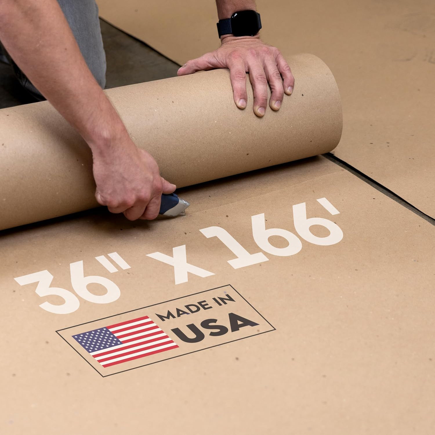 Construction Paper Roll 36″ X 1992″ (166 Feet), 498 Sq.Ft – Extra Thick Floor Co
