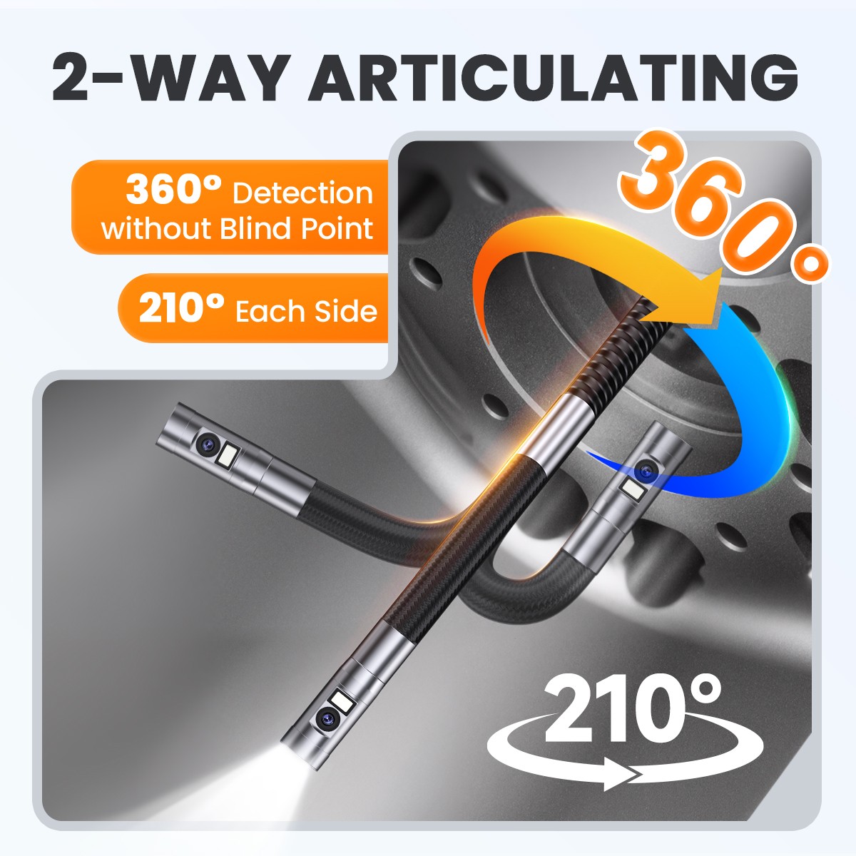 3.9MM Hose Borescope Imaging Endoscope Inspection Camera with Screen Light 360°