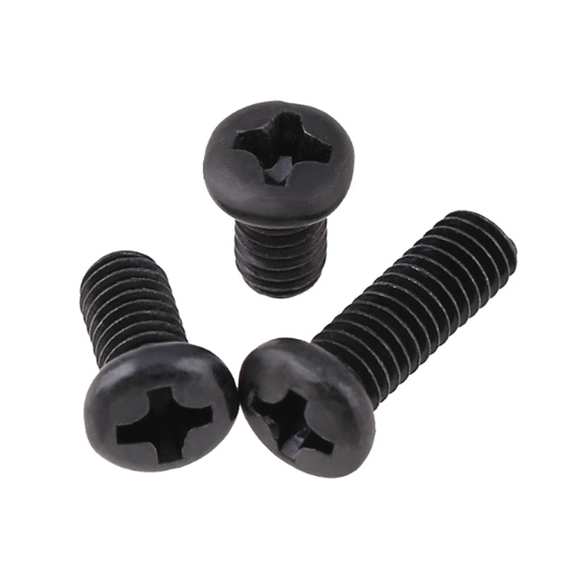 Black Carbon Steel Round Pan Head Screws Bolts M1 M1.2 M1.4 M1.6 M1.7 M2 M2.5-M6