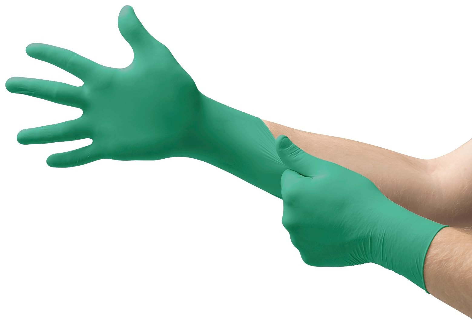 TouchNTuff 92-600 Nitrile Lightweight Glove with Beaded Cuff, Chemical/Splash…
