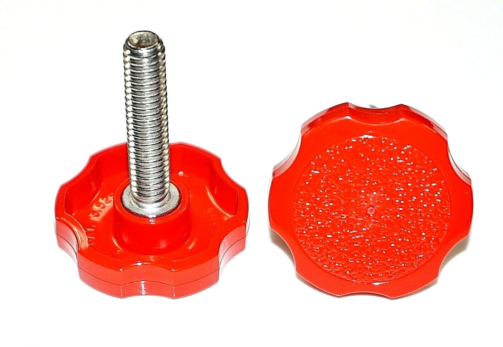 5/16”-18 x 1-1/2″ Thumb Screw Stainless Steel Red Rosette Clamping Knob (2-10)
