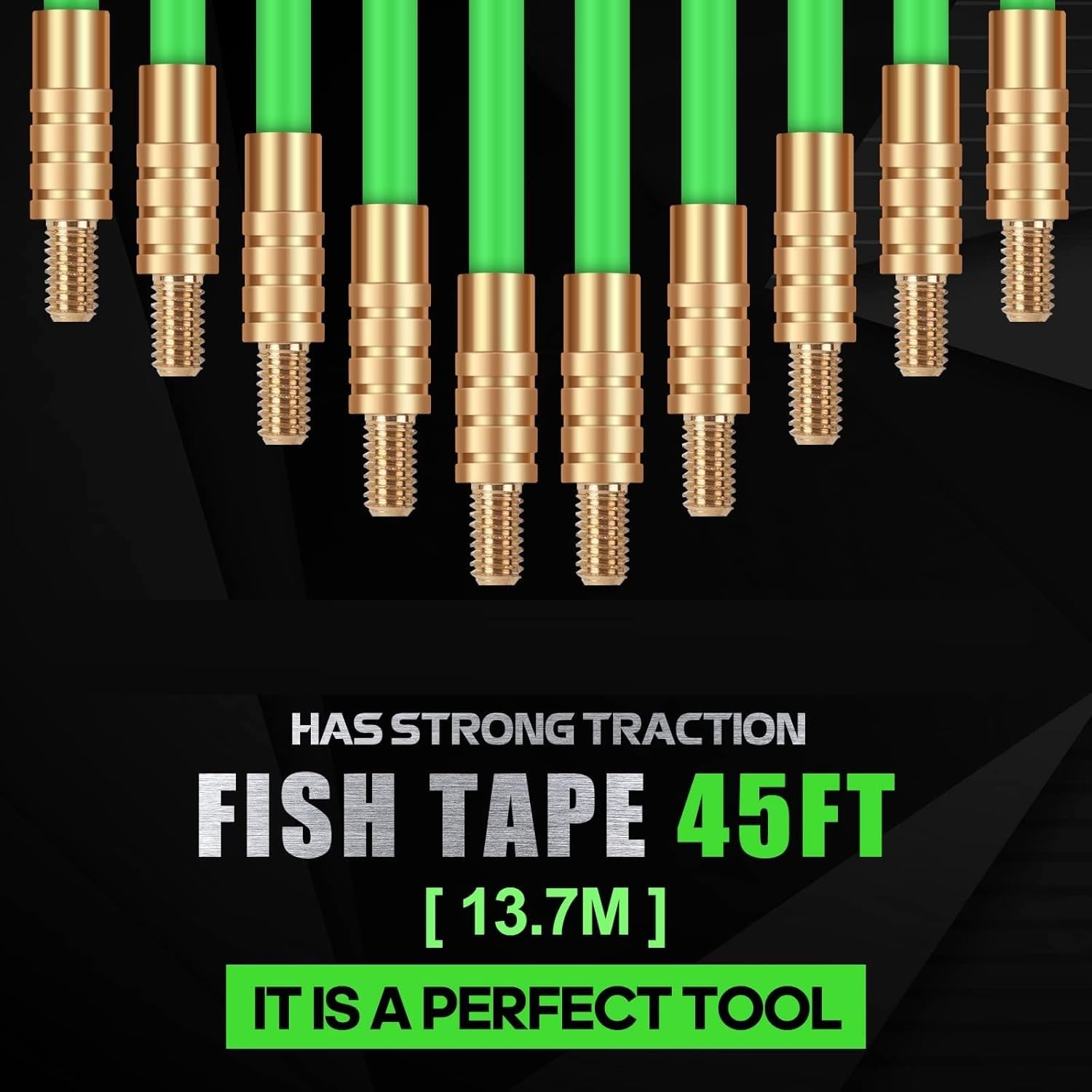 45ft Fiberglass Wire Cable Glow Rods for Electrical Wire Pulling and Fishing