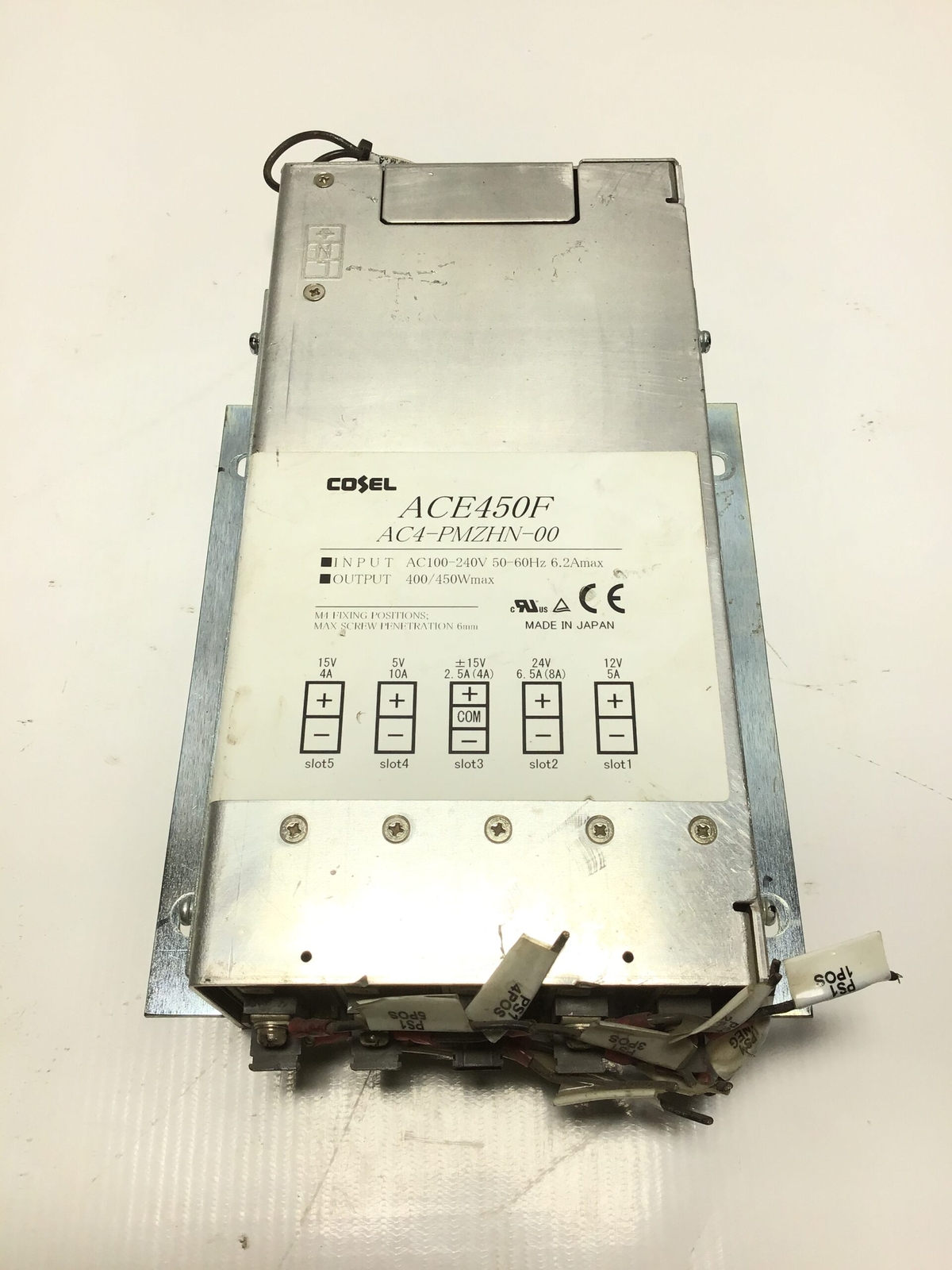 COSEL ACE450F Power Supply Input AC100-240V 50/60Hz 6.2Amax Output 400/450Wmax