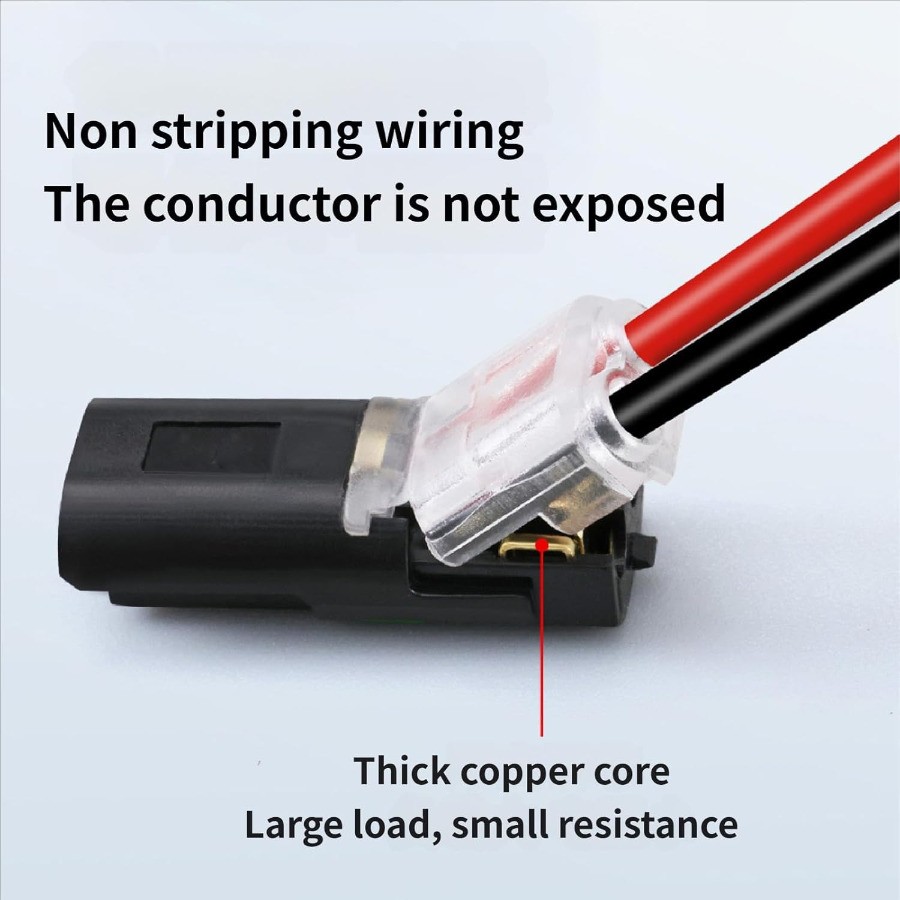 200Pcs Double-Wire Plug-in Connector, Cable Clamp with Locking Buckle, AWG 18-22