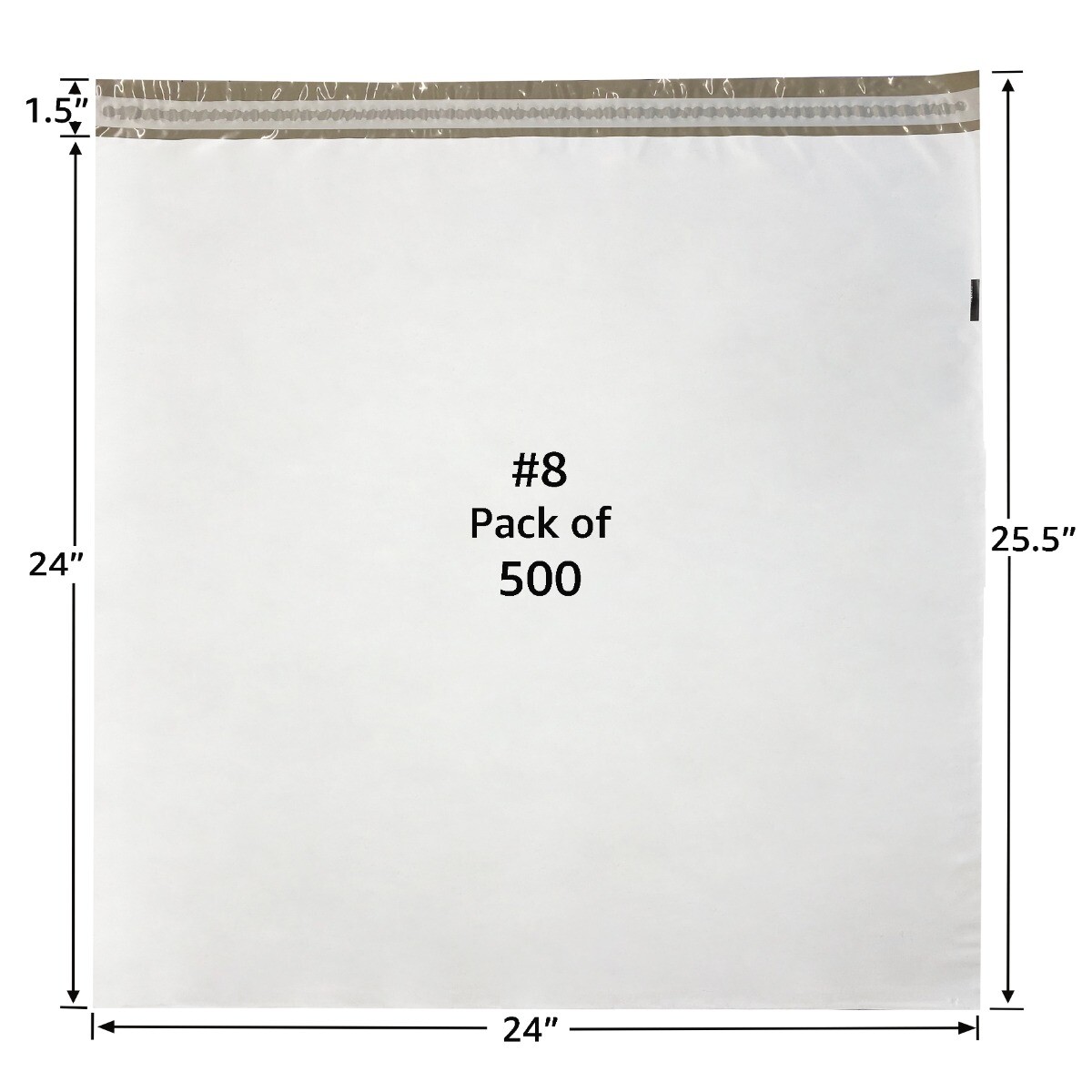 UOFFICE 500 Poly Mailers Bags per Pack 24 x 24″ – #8 Pouches Envelopes White Sel