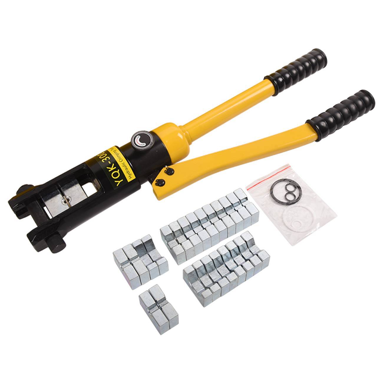 16 Ton Hydraulic Wire Crimper Crimping Tool Battery Cable Lug Terminal 13 Dies