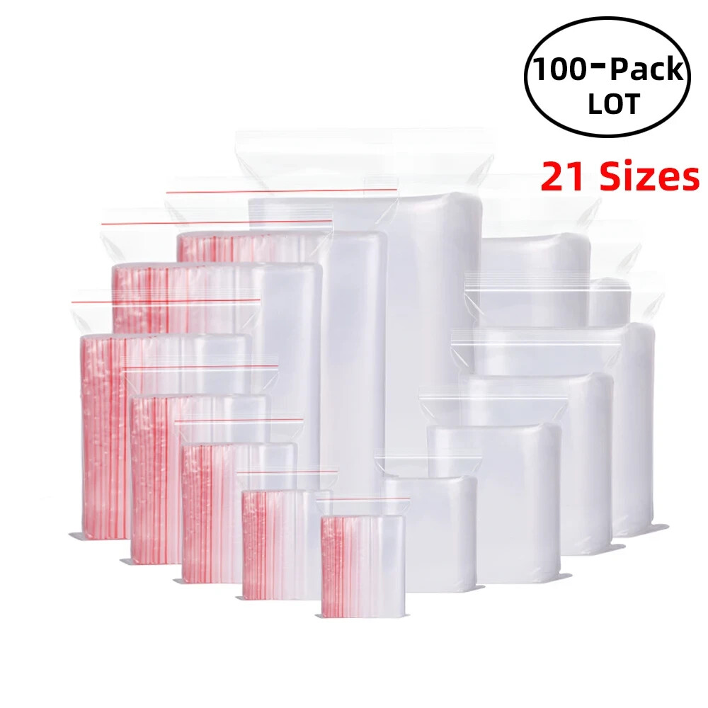 4x6cm-100PCS Clear Reclosable Zipper Bags Zip Seal Baggies Plastic Storage