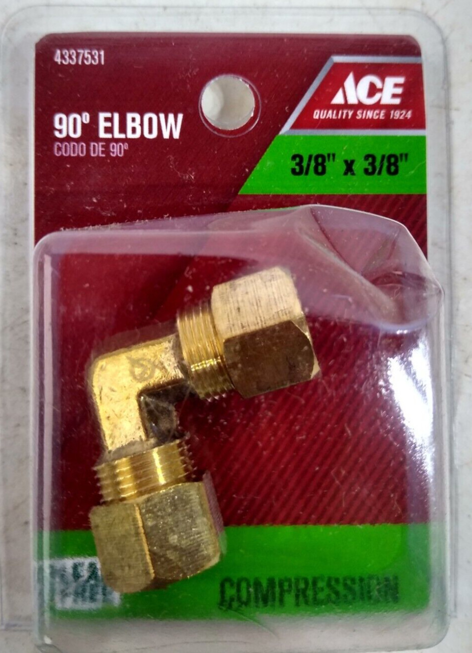 New Ace 4337531 Lead Free Brass 90 Degree 3/8 in x 3/8 in Compression Elbow