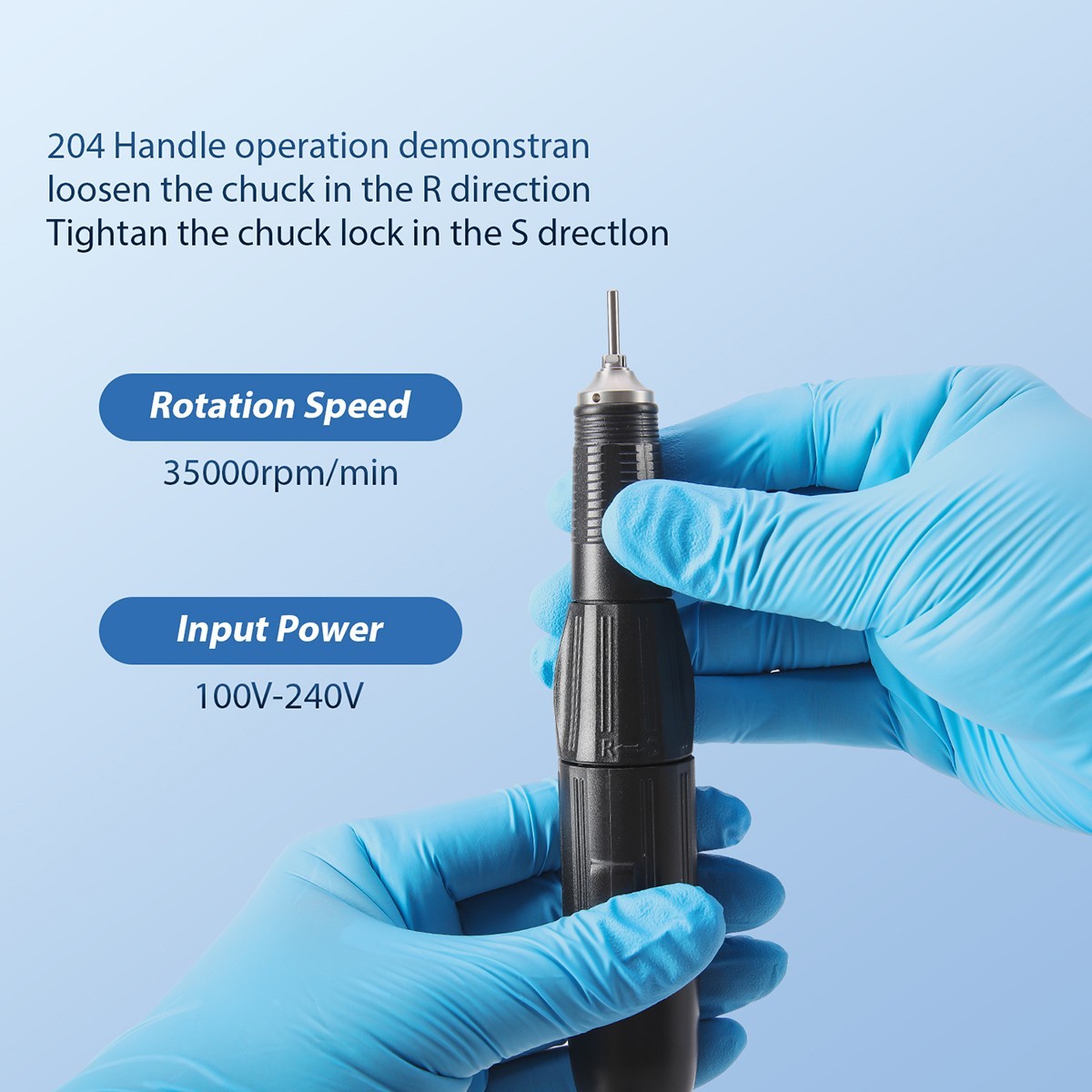 Dental Electric 35K RPM Micromotor Polishing Carving Handpiece/Polishing Kit