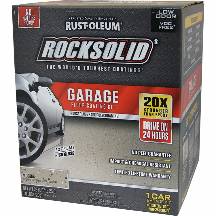 Rust-Oleum 60009 RockSolid Garage Floor Coating Mocha Kit 1 Car Garage Kit