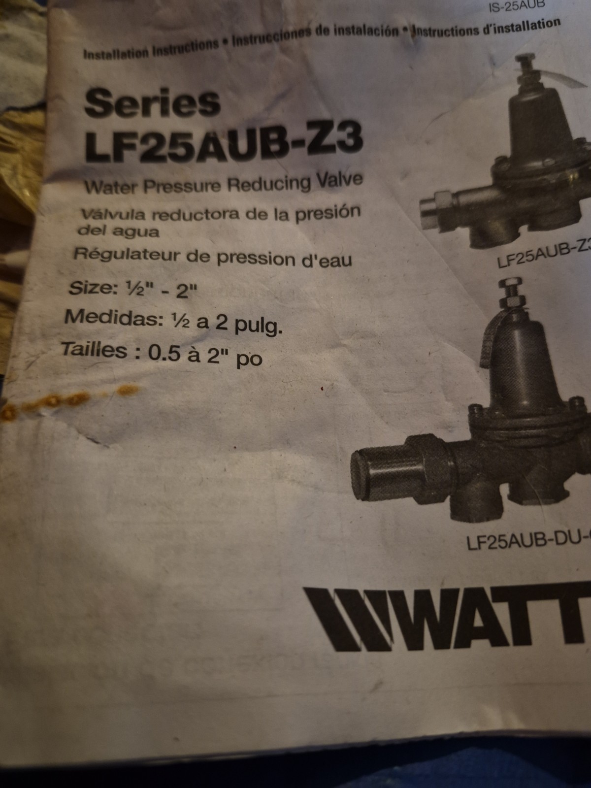 Watts LF25AUB-Z3 Water Pressure Reducing Valve – 0960241