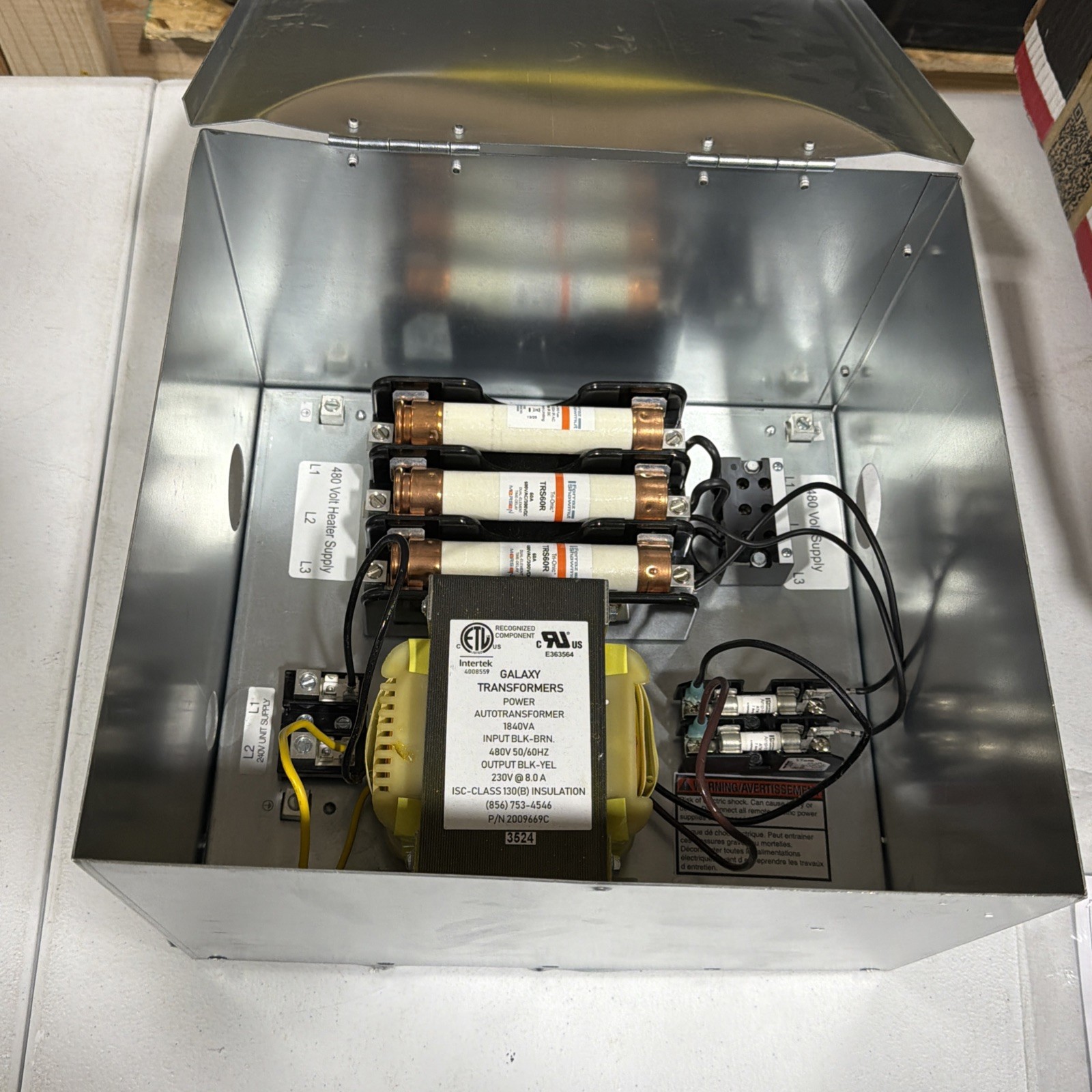 Tutco Transformer Auto Former Dual Voltage 10-14195-00 480/240 Volts 50/60Hz