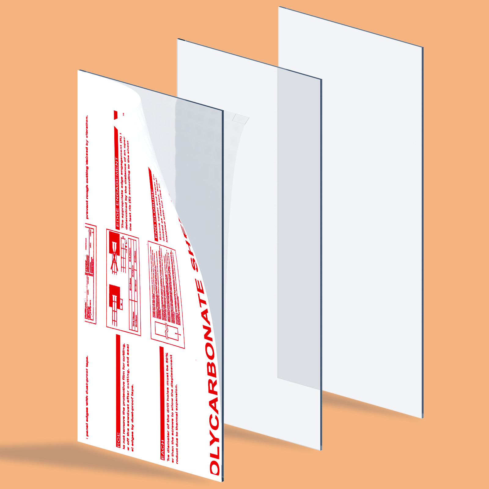 Polycarbonate Clear Plastic Sheet for DIY Projects, Balcony Railings Greenhouse