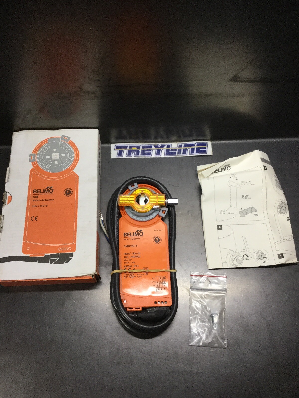 NEW, BELIMO, CMB120-3, ROTARY ACTUATOR, 120VAC, 2Nm/18IN-LB. (15K-4)
