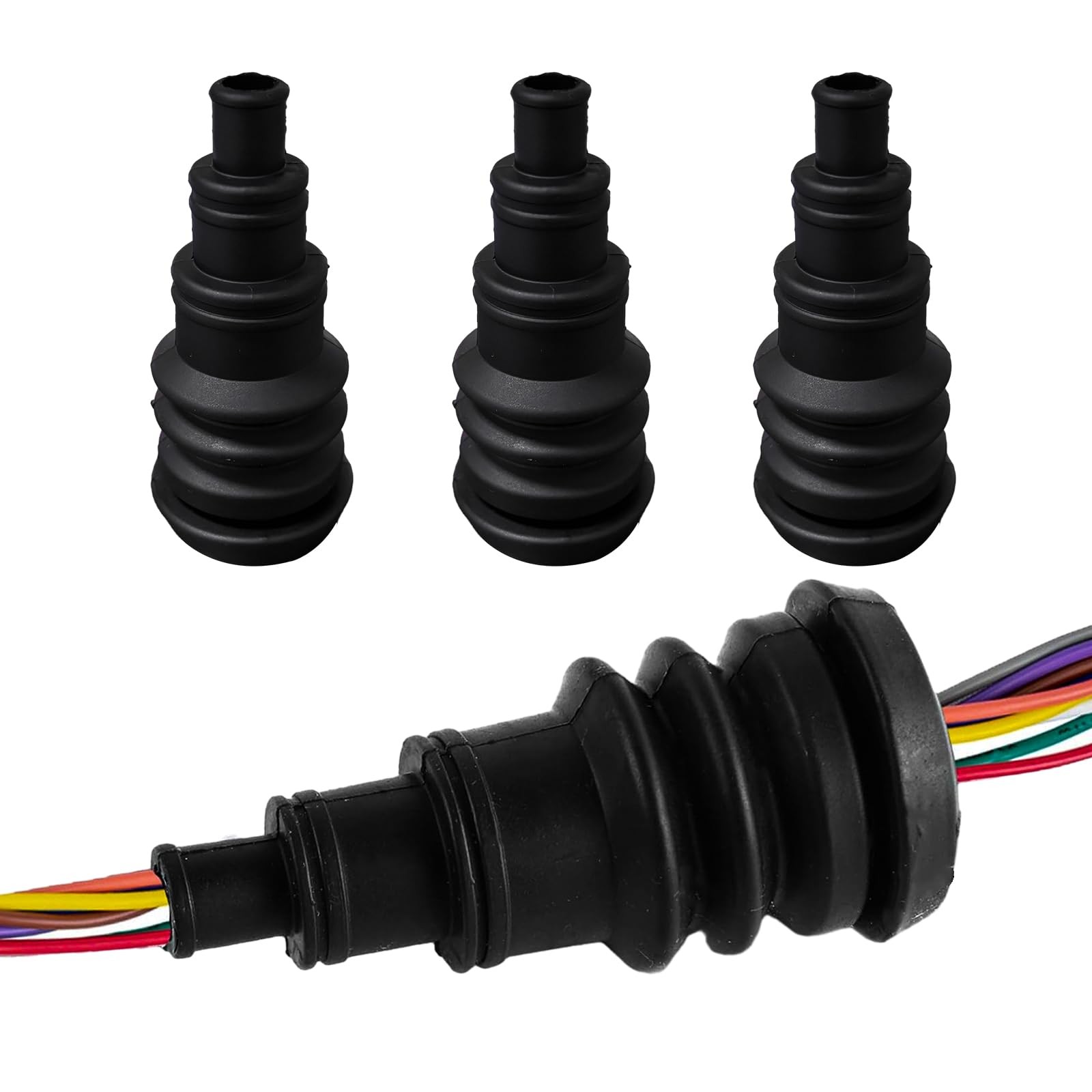 4 PCS Universal Firewall Boot, Rubber Grommets Can Accommodate 3/8 to 1 Inch Dia