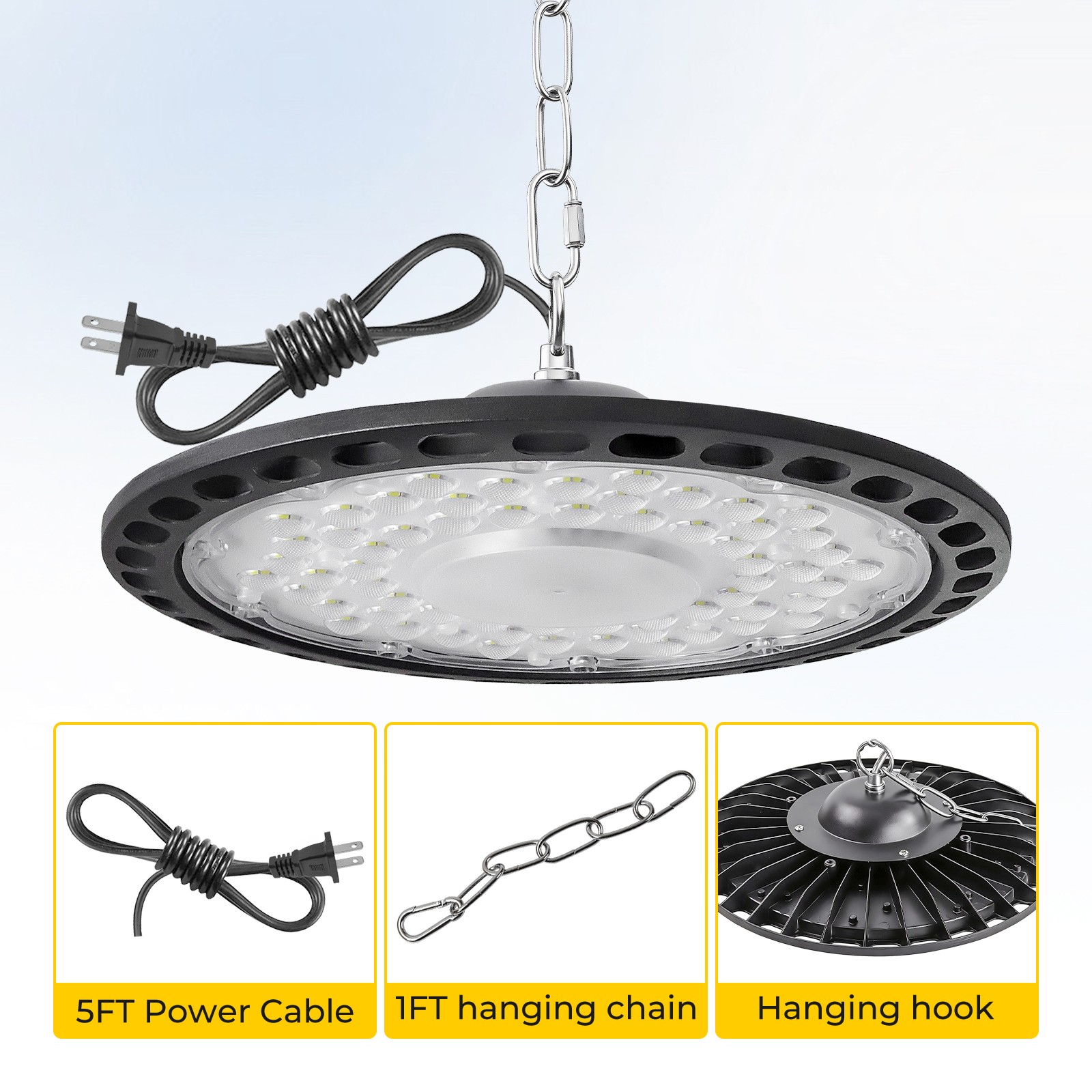 12Pcs 500W UFO Led High Bay Light Shop Industrial Commercial Warehouse Gym Light