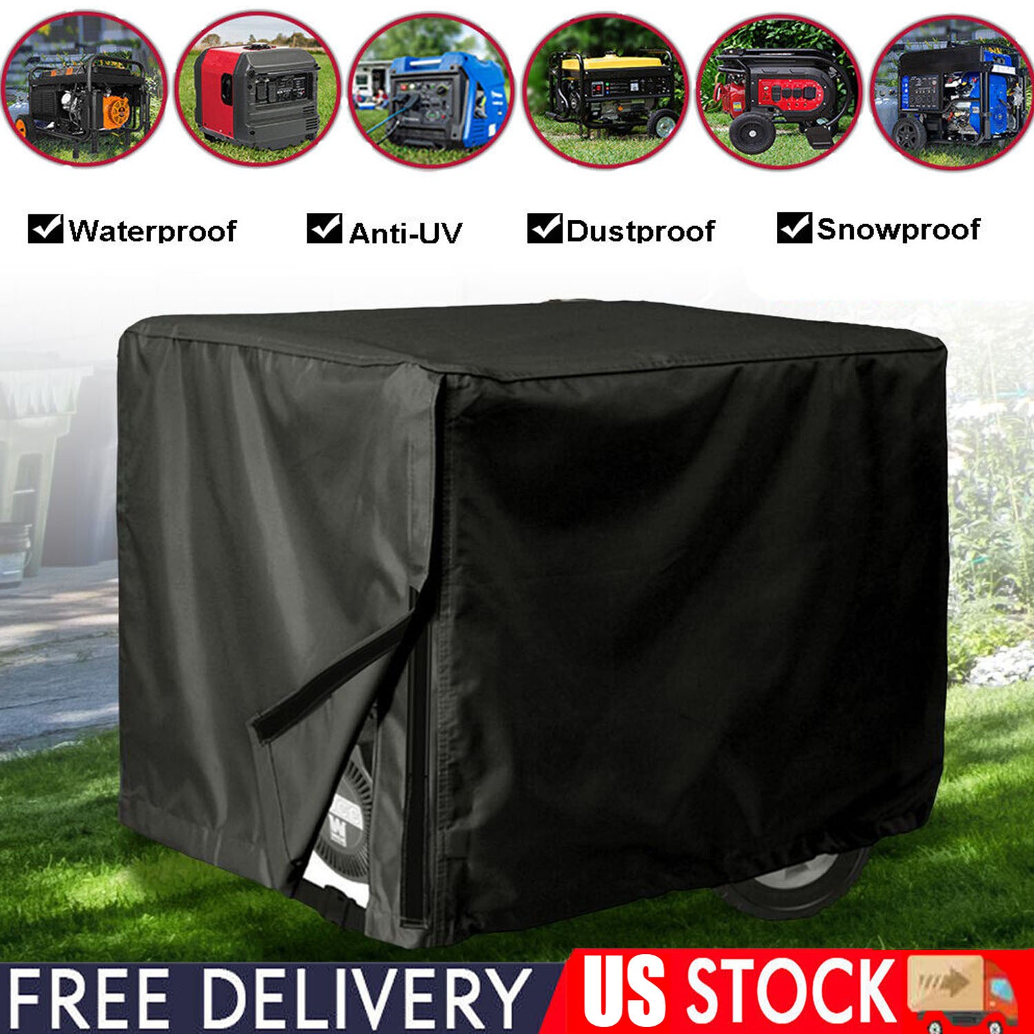 Universal Generator Cover Waterproof 210D Oxford Cloth Generator Cover Portable