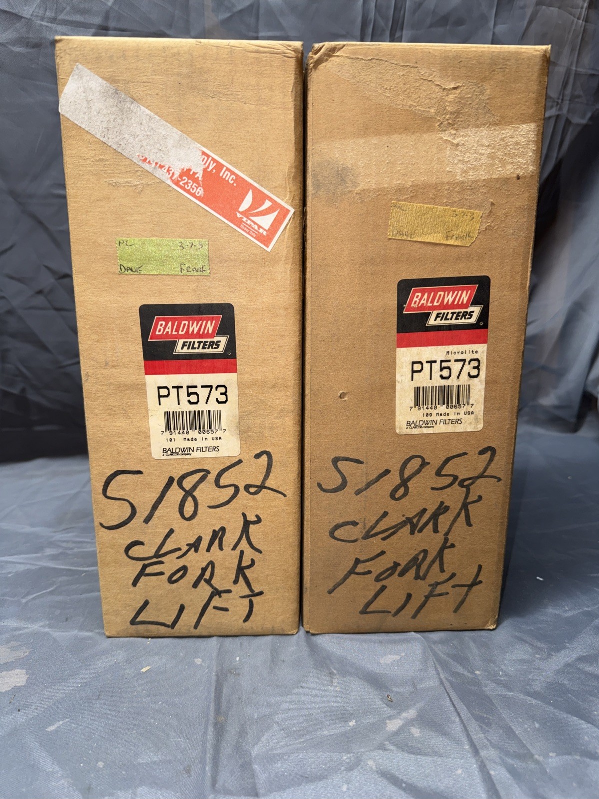 Lot Of (2) Baldwin Hydraulic Filter PT573 CLARK 1810528 1810889 256411 29740