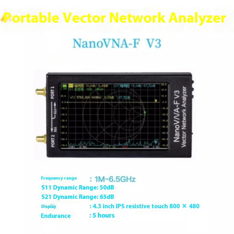 VNA V3 1M-6.3GHz Network Analyzer Antenna Filter VSWR Impedance RFID Measurement