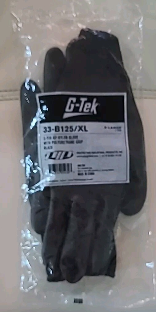 G-Tek Seamless Knit Glove with Polyurethane Coated Nylon 33-B125/XL FREE SHIPPIN