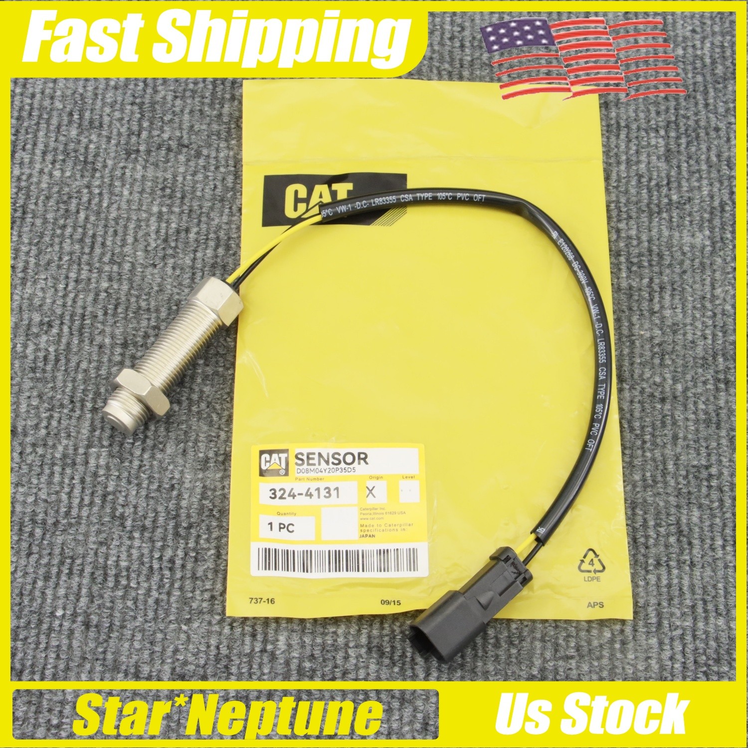 324-4131 For CAT E312/313/315/320 BC/323/325 D2 Excavator Engine Speed Sensor