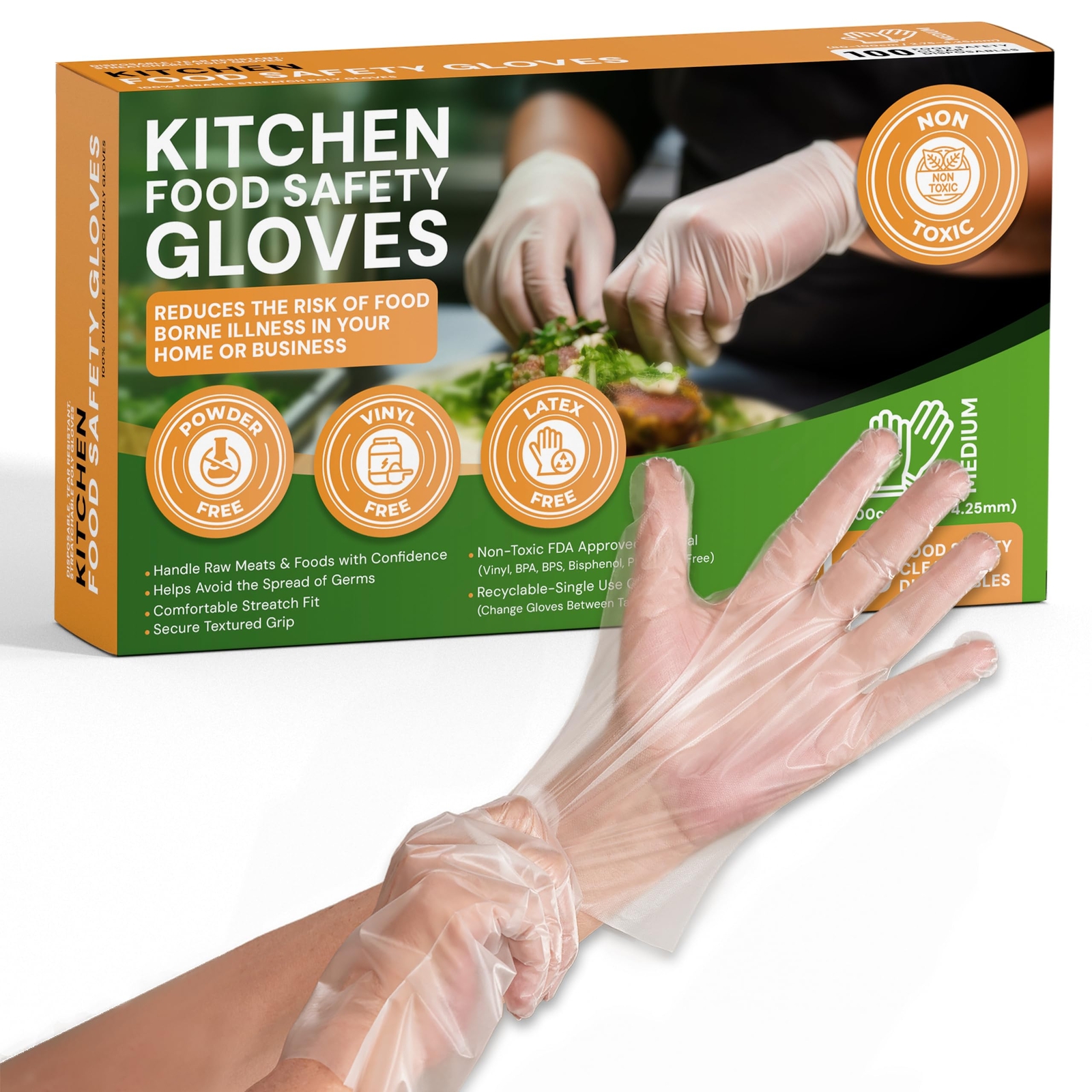 Disposable Gloves For Food Prep Super Poly Kitchen Grade Food Safe Gloves For Co