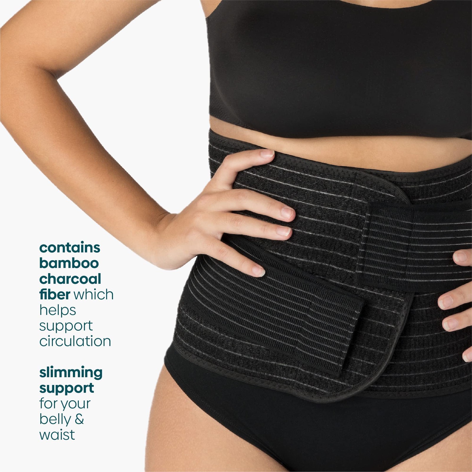 Shrinkx Belly Charcoal Postpartum Belly Wrap, Adjustable Postpartum Belly Ban…