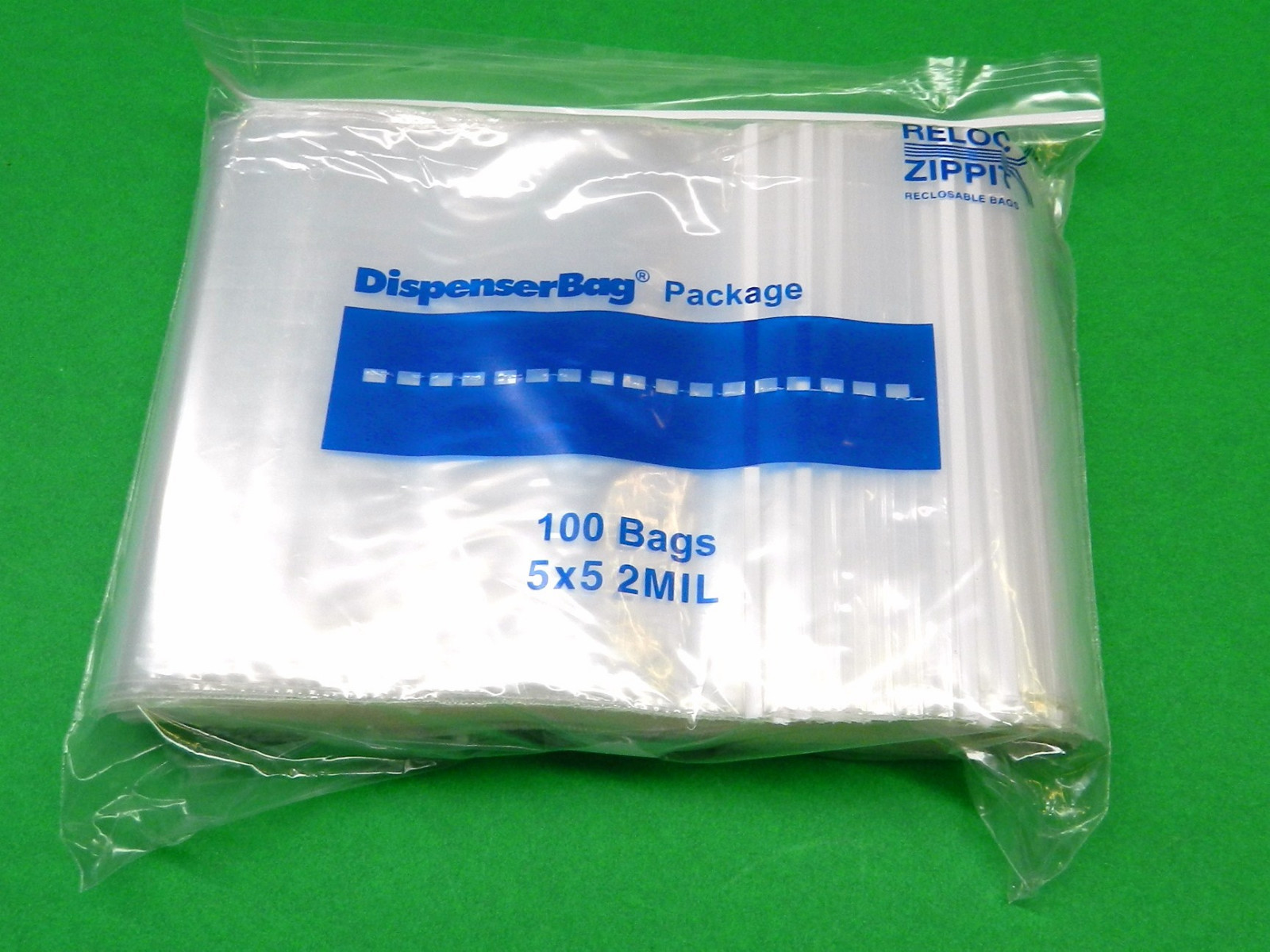 100 5″x5″ Zippit Bags Reloc 2mil Clear Square 5×5 Reclosable Zip Slide Lock 2Mil