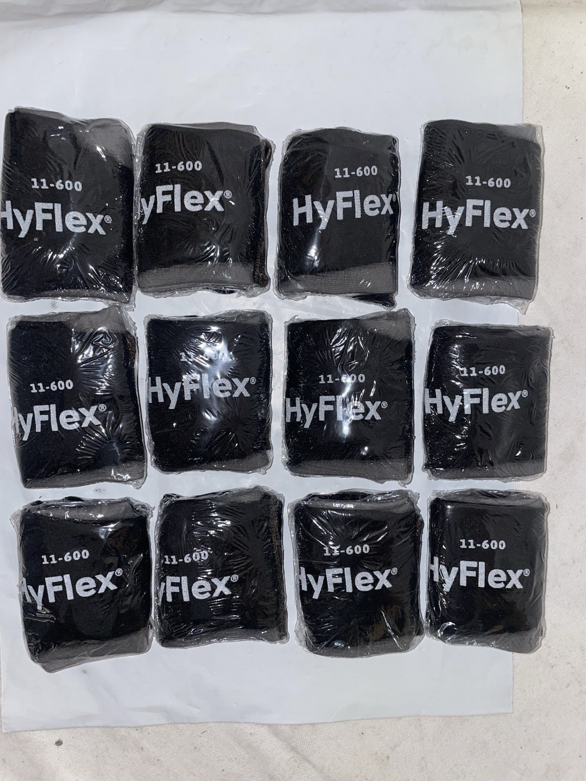 12 Pair Ansell HyFlex 11-600 Size 9 (Large) Gloves Vending Machine Packaging