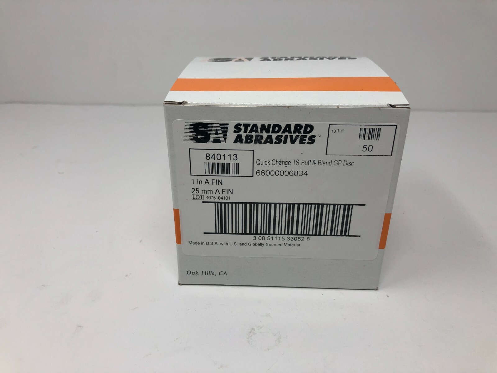 3M Standard Abrasives Quick Change 1″ Buff and Blend GP Disc 840113 A/O Fine TSM