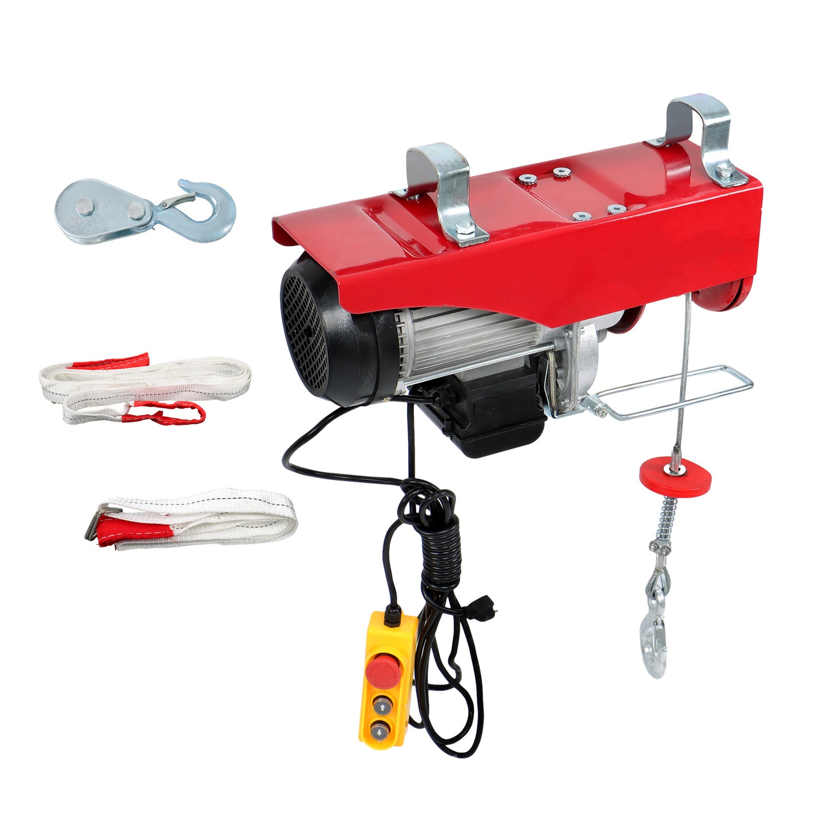 14ft Wired Remote Control 1600W 110V Mini Electric Hoist 2200lbs Crane Winch
