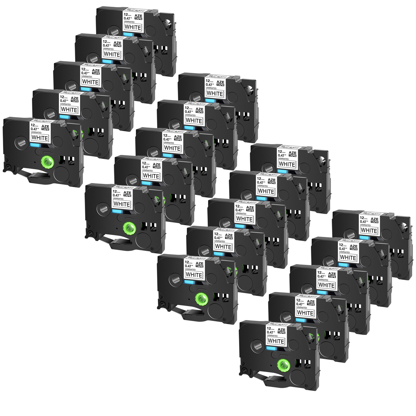 Compatible with Brother 20PK Black on White Label Tape TZe231 Tz Tze 231 12mm