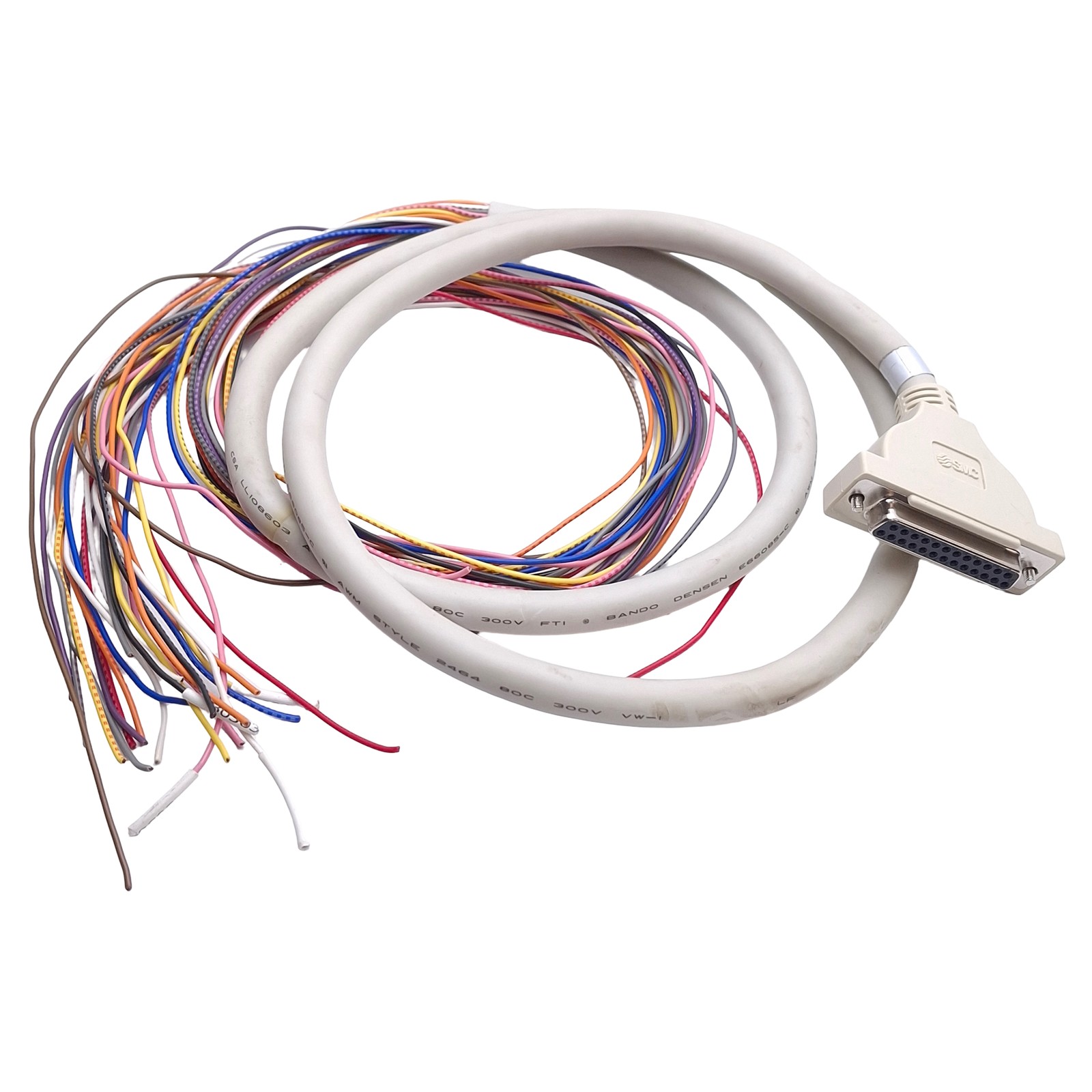 SMC AXT100-DS25-015 SV Series Manifold Cable, DB25 to Flying Leads, 1.5m Long