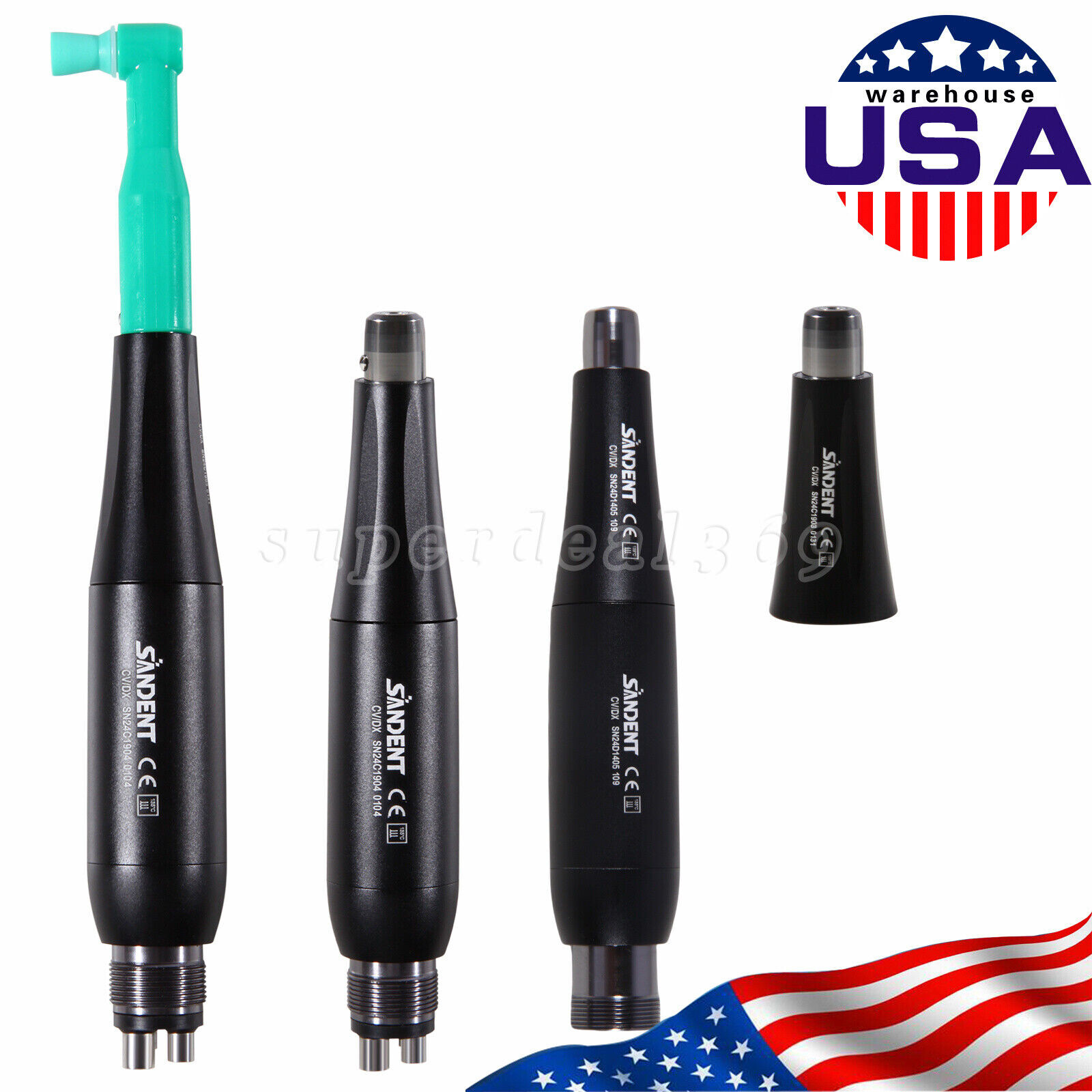 Dental Hygiene Prophy Handpiece Air Motor 2/4H+Straight NoseCone /100x Angles SA