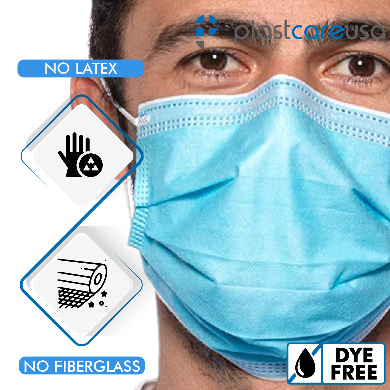ASTM LEVEL 3 4-Ply Blue Disposable Medical Surgical Protection Filter Face Masks