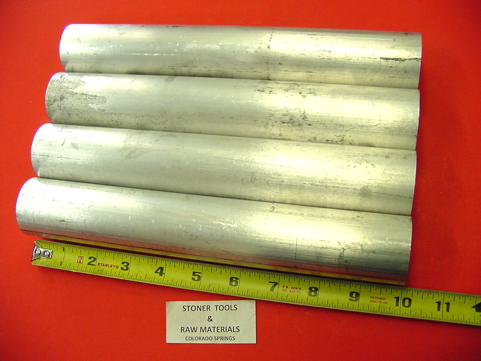 4 Pieces 1-5/8″ ALUMINUM 6061 ROUND ROD 10″ LONG SOLID Extruded Lathe Bar Stock