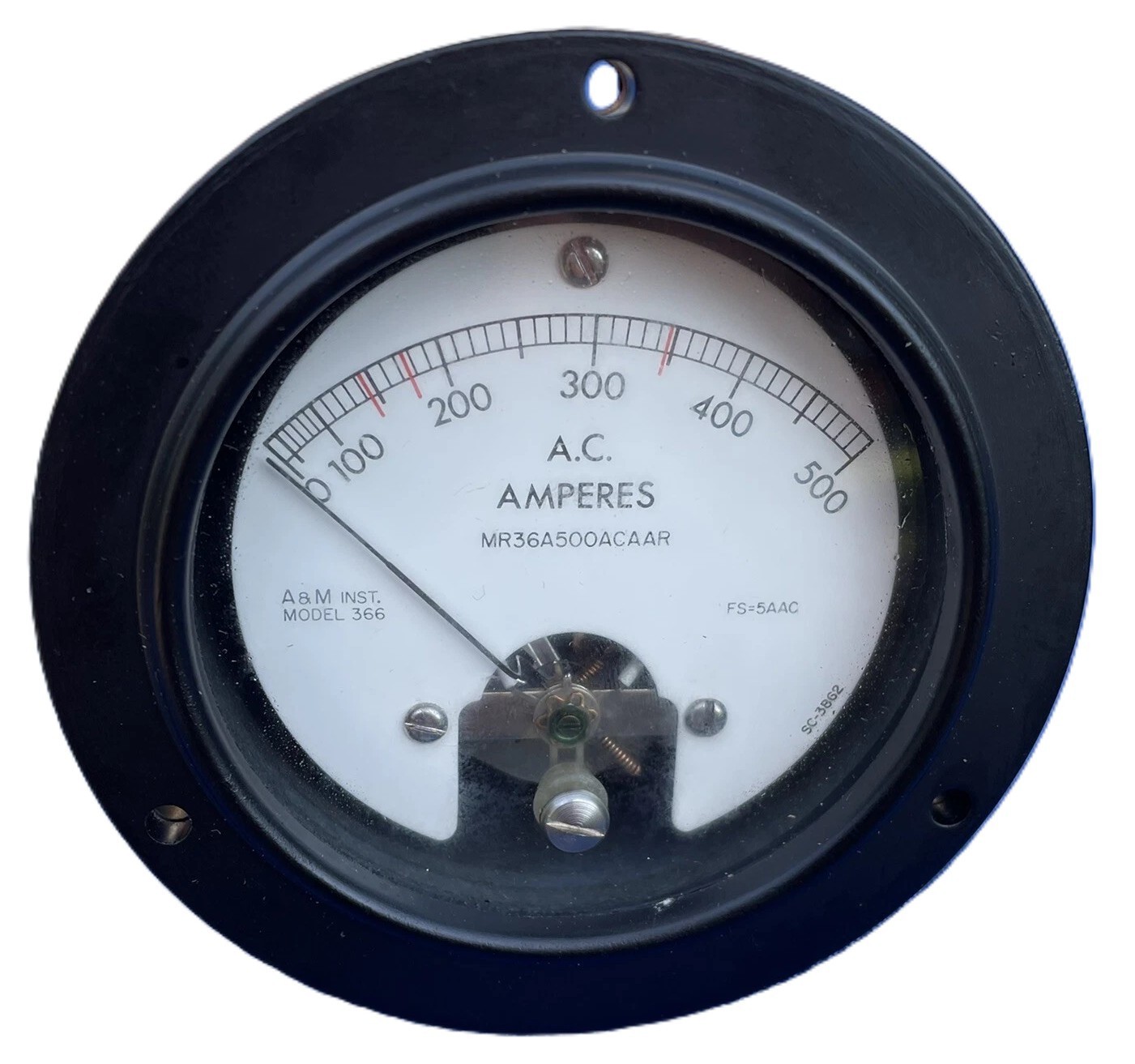 Vintage Military AC Ammeter 0-500 Amps Panel Meter NSN 6625-00-553-1532 NOS