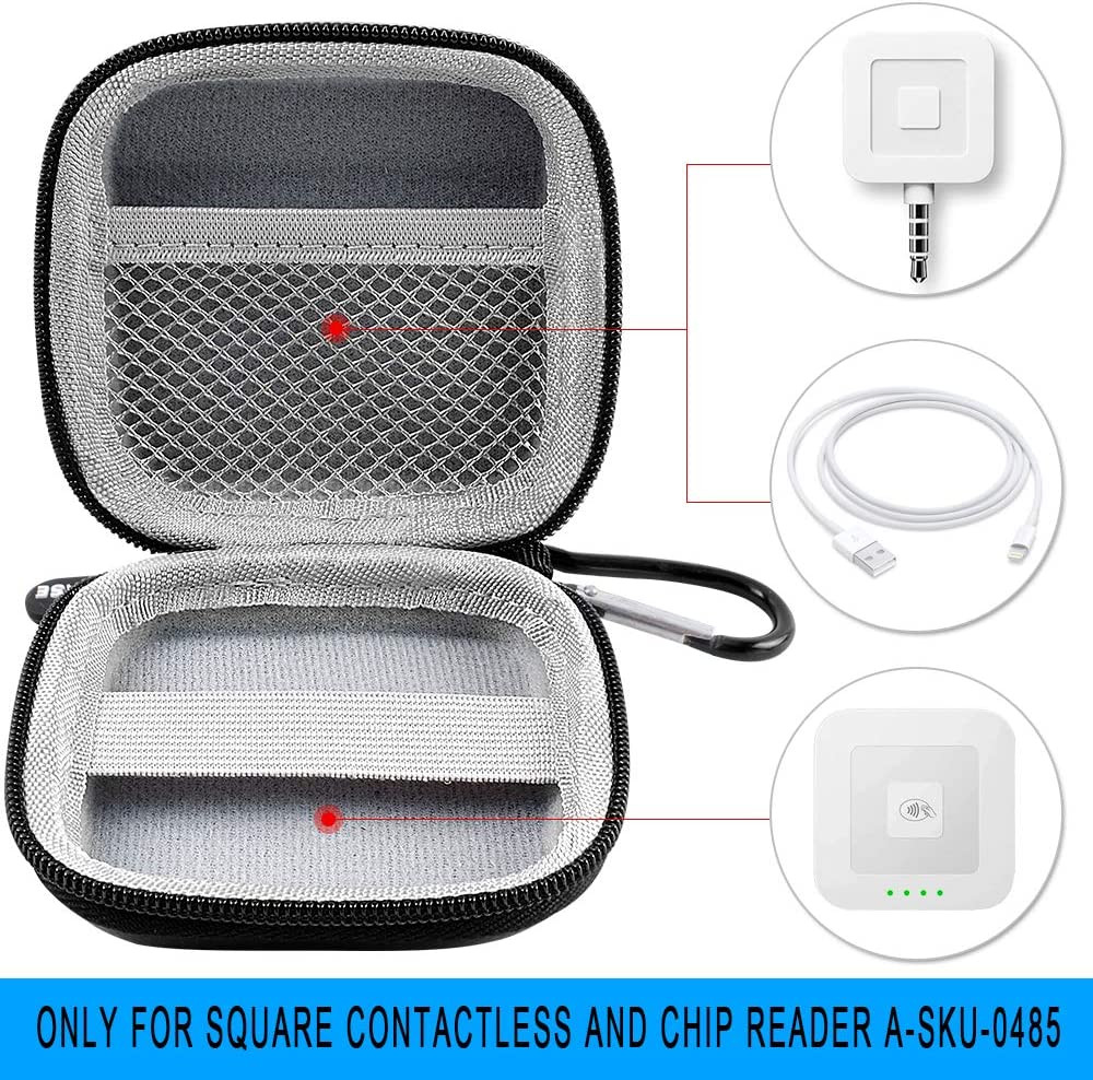 Chip Card Reader Scanner Case Hard Carrying Bag Holder Fit Square Heavy Duty NEW