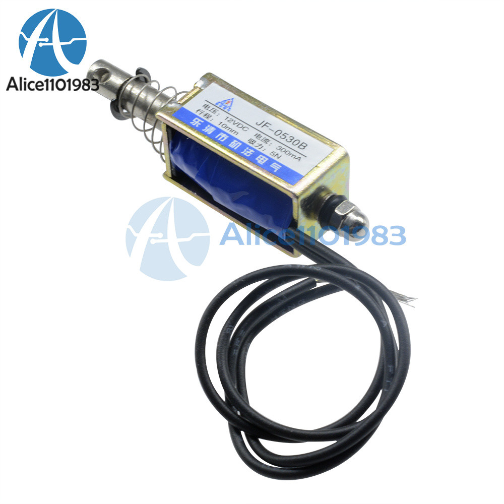 JF-0530B DC12V 300mA 5N/10mm Pull-Push-Type DC Solenoid Electromagnet