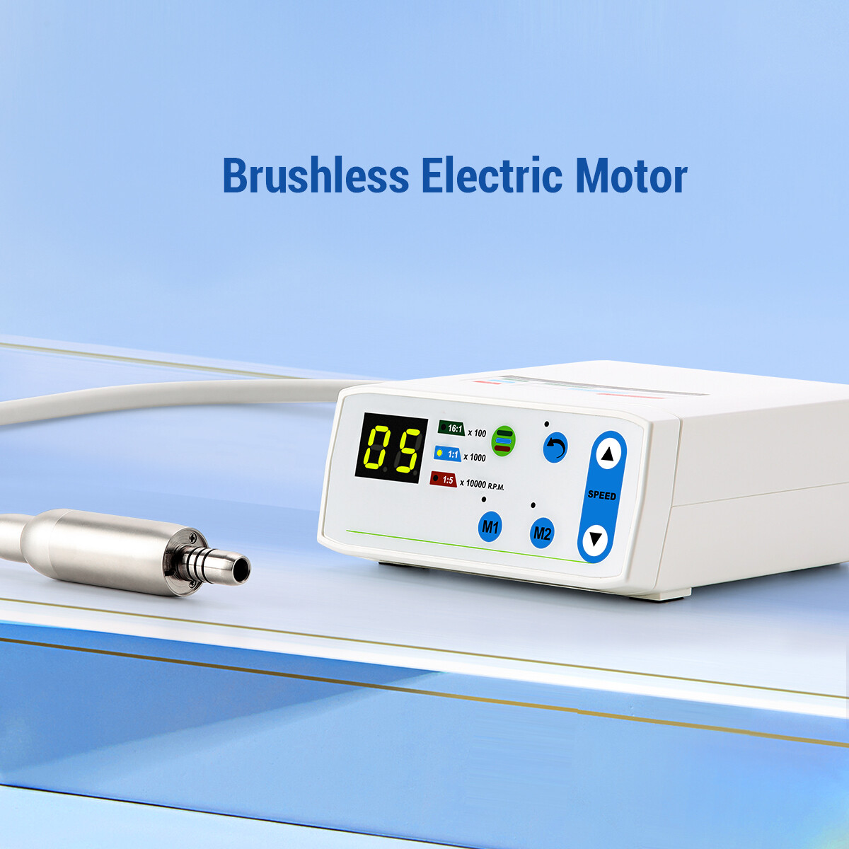 Micromotor LED eléctrico sin cepillo dental 2 hoyos/1:1/1:5/1:4.2 LED Mango