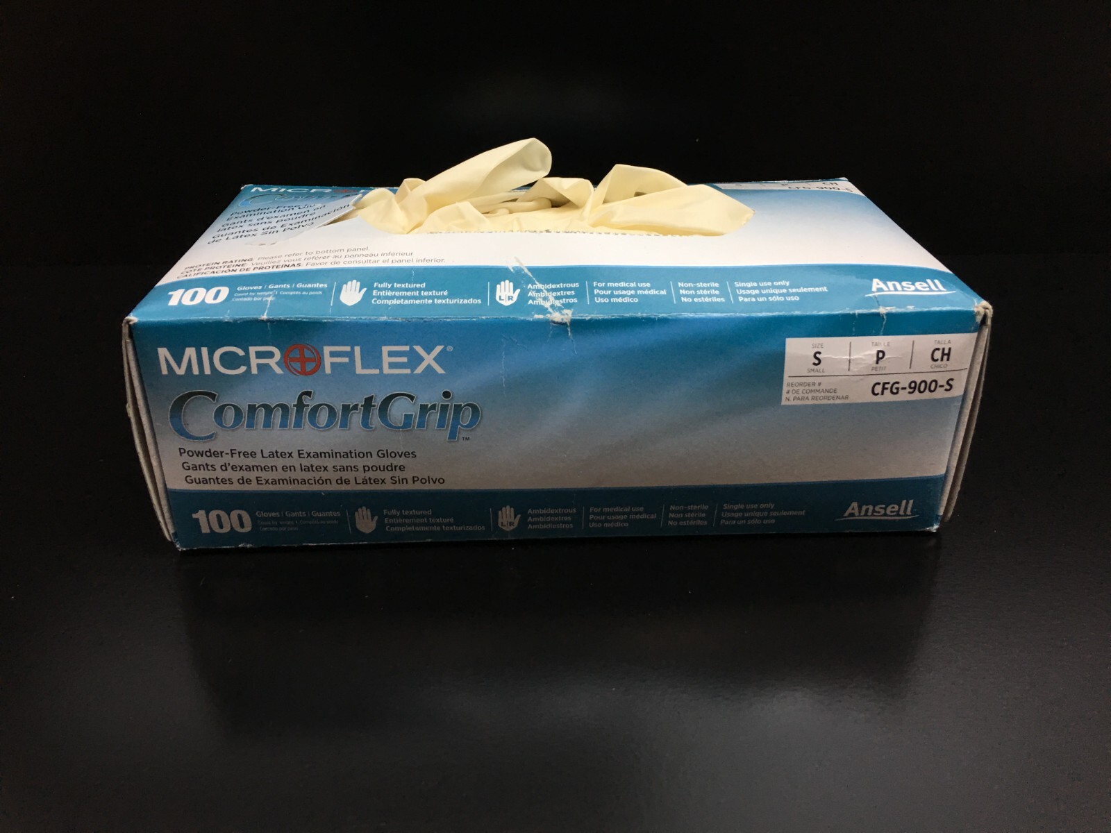 Microflex MFX-CFG900S ComfortGrip Latex Glove, Powder Free, 9.6″ Length, 5 mils