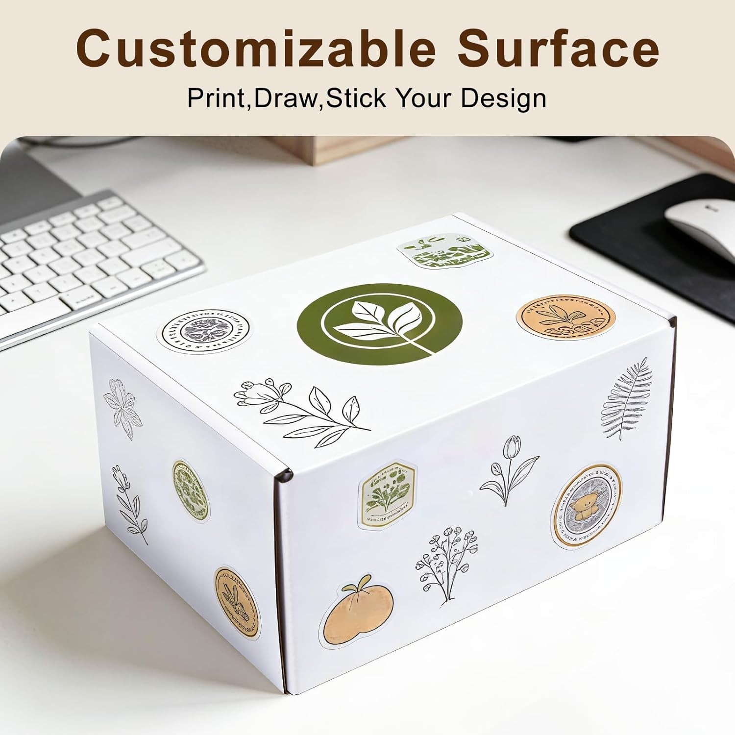 9x6x2 Inches Corrugated Shipping Boxes – 2 Pack White for Eco-Friendly Mailing