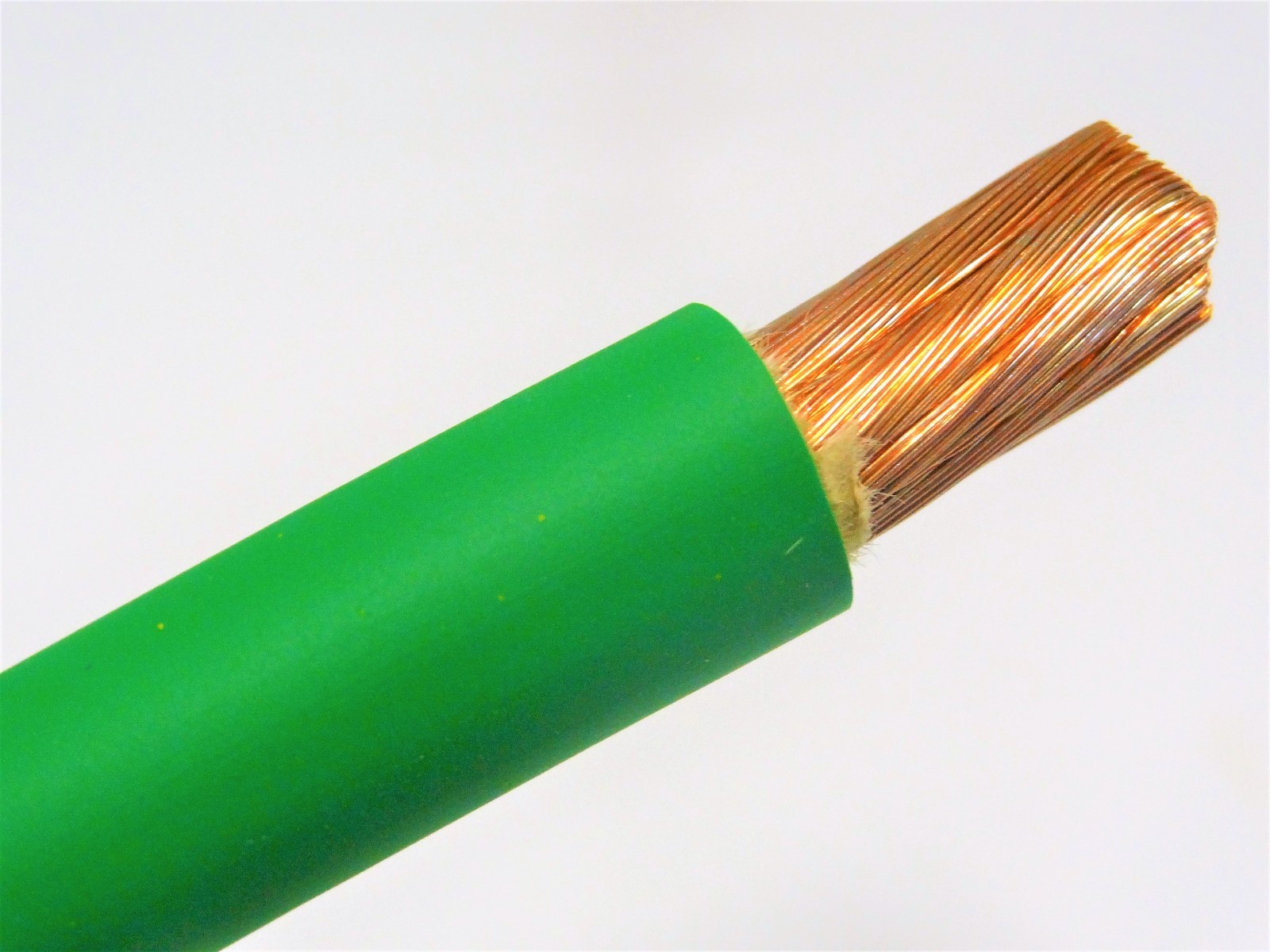 15′ FT 1/0 AWG WELDING/BATTERY CABLE GREEN 600V MADE IN USA COPPER EPDM JACKET