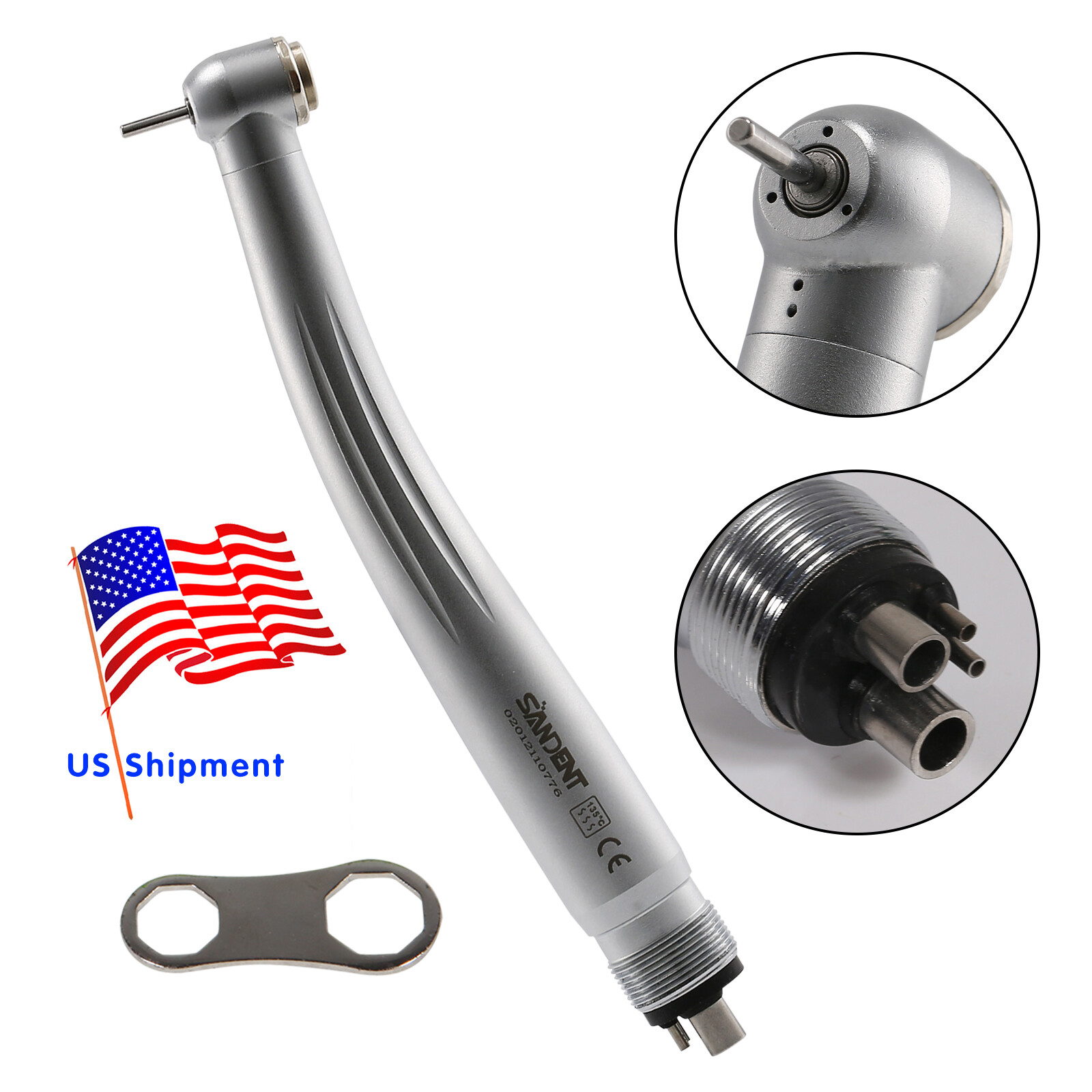 1-5Pcs Dental High Speed Handpiece Push Button Standard Head 4 Hole NSK Style