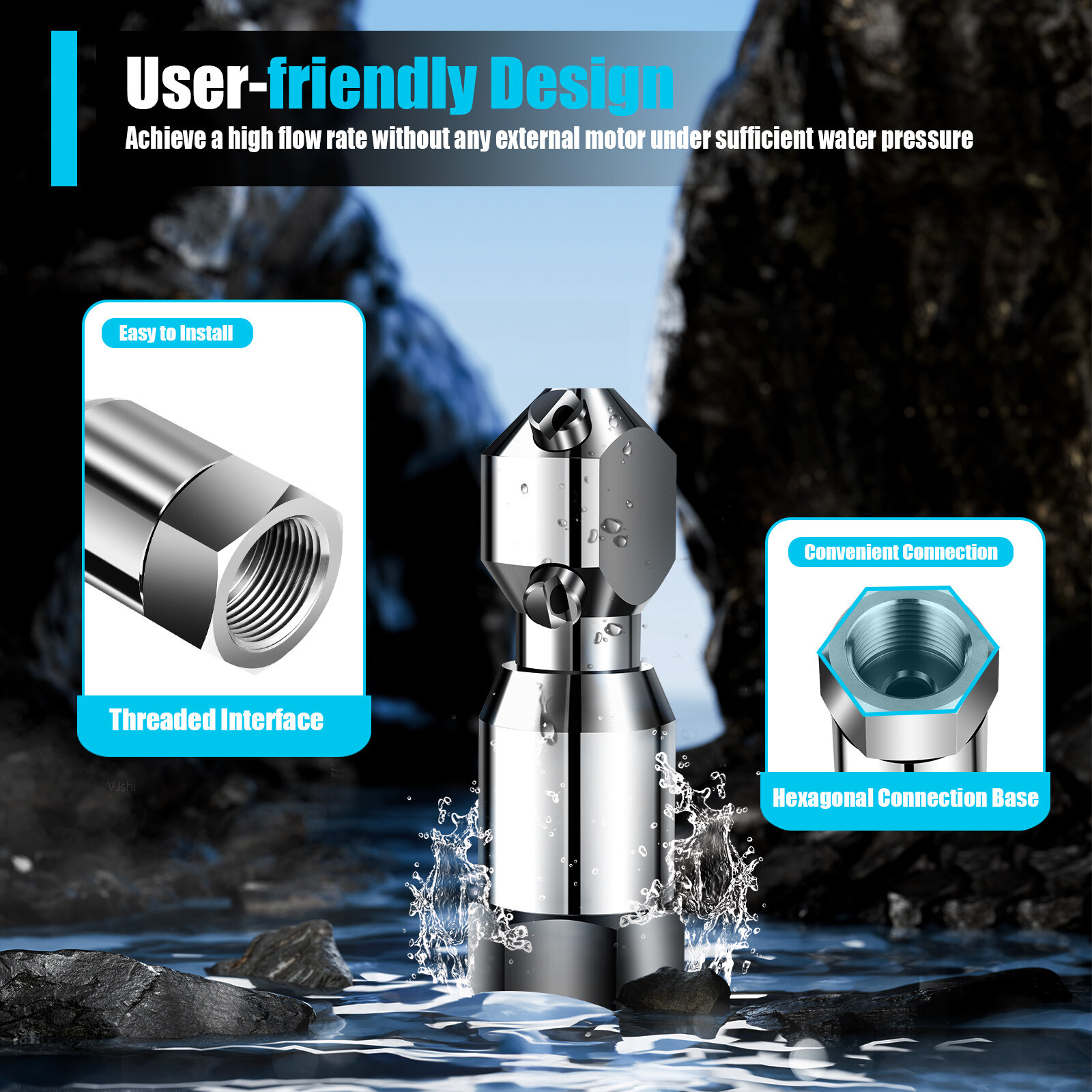 360° Rotating Tank Washing Spray Nozzle Cleaning Nozzle 3/4 Internal Thread USA