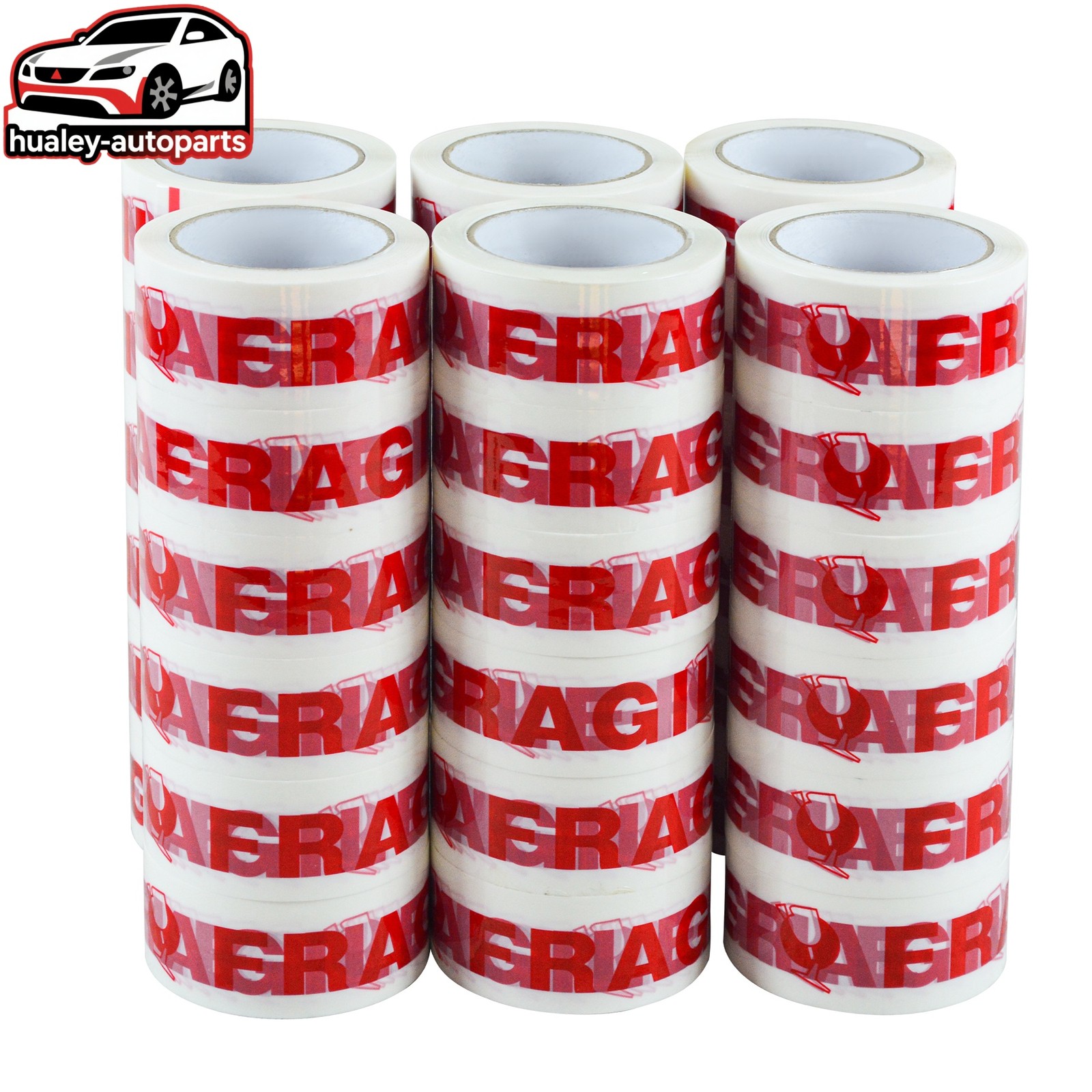 NewWhite Packaging Tape in Red Text “FRAGILE” 36X110M