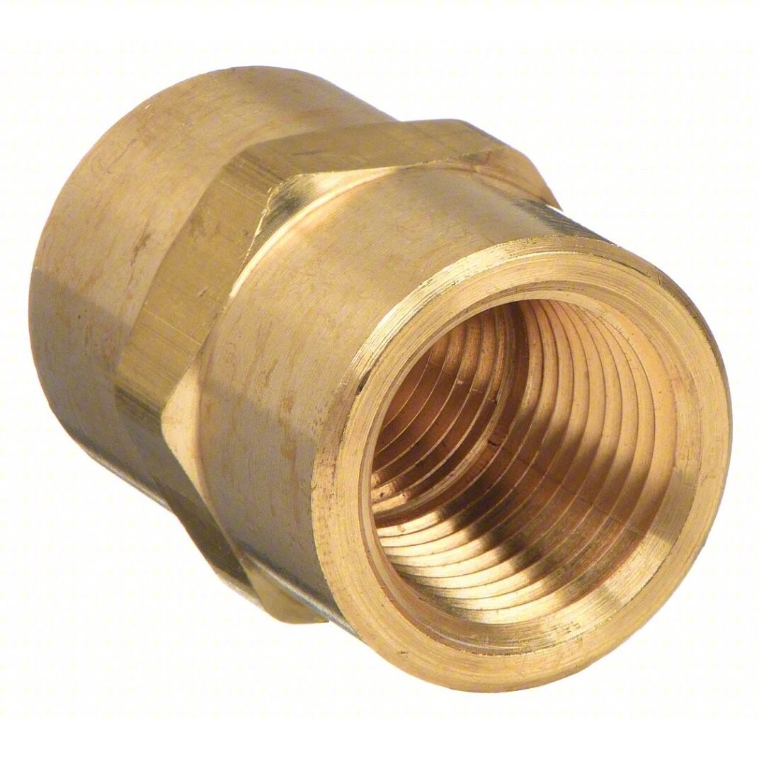 1/2″ NPT Thread Female Hex Union Brass Coupling Fitting-5pcs